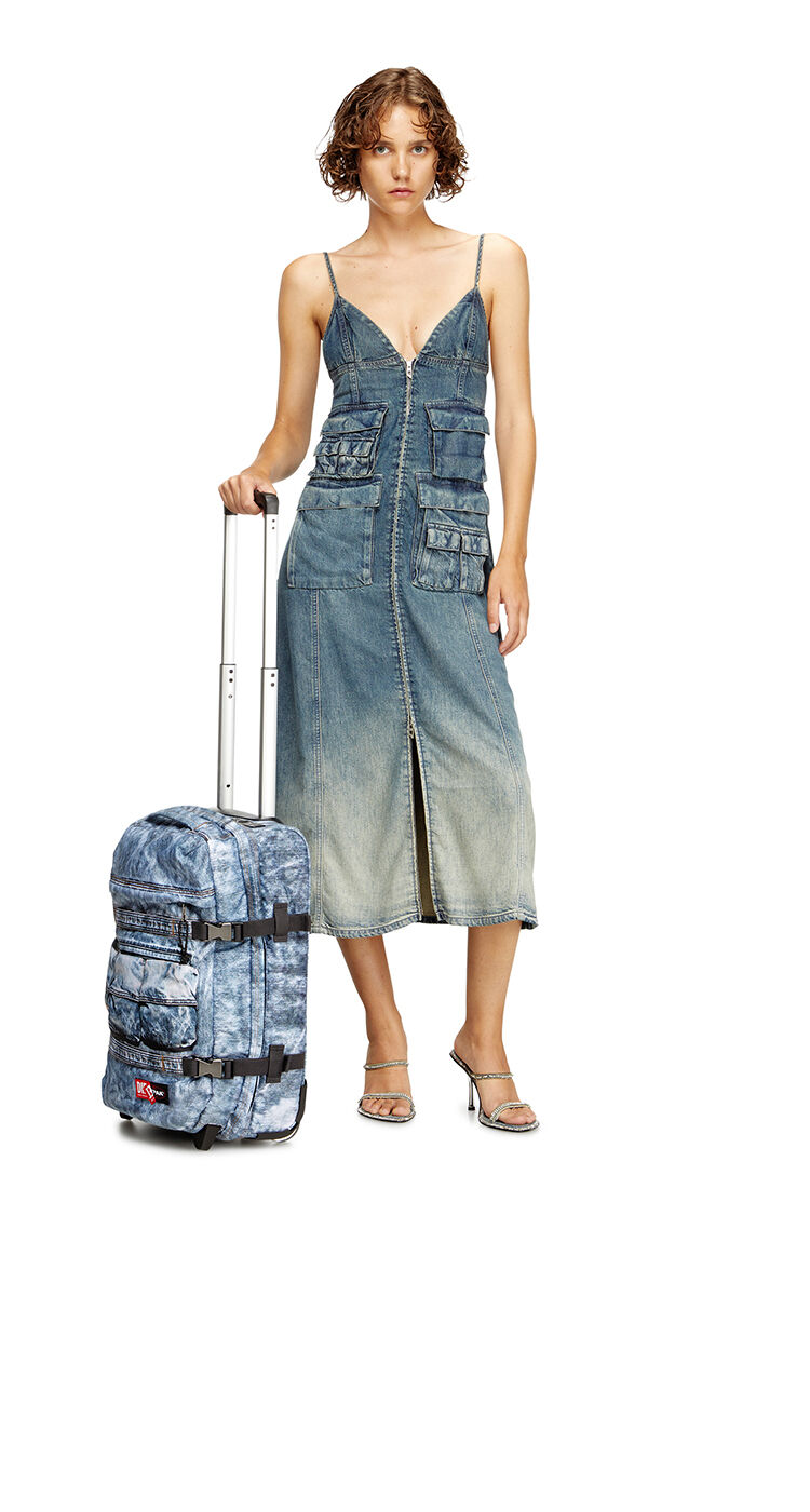 Cabin bag in trompe l'oeil denim