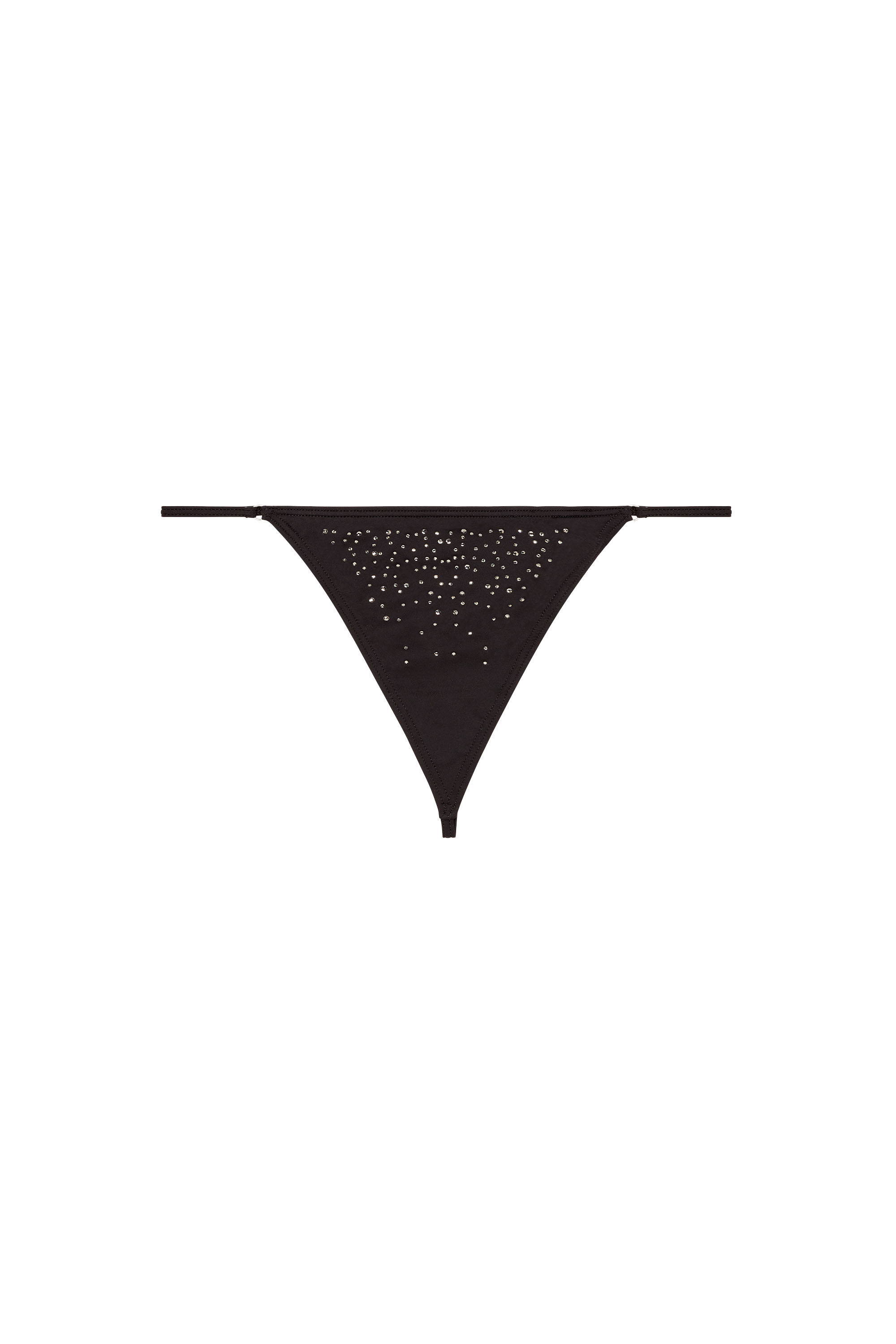 Diesel - D-STRING-DNM, Woman's Microfibre thong with crystals in Black - 2