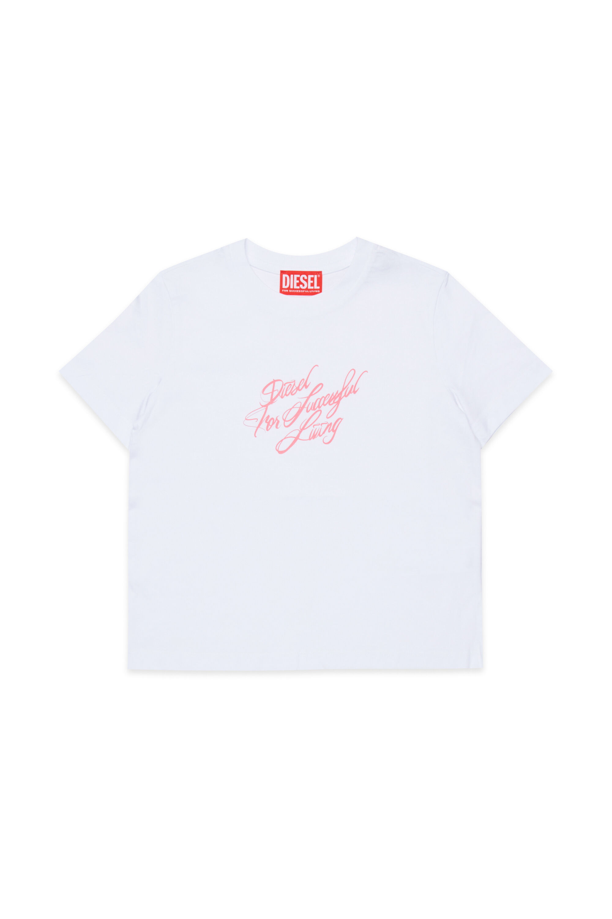 Diesel - TRIPIT, Woman's Cotton T-shirt with italics print in White - 1
