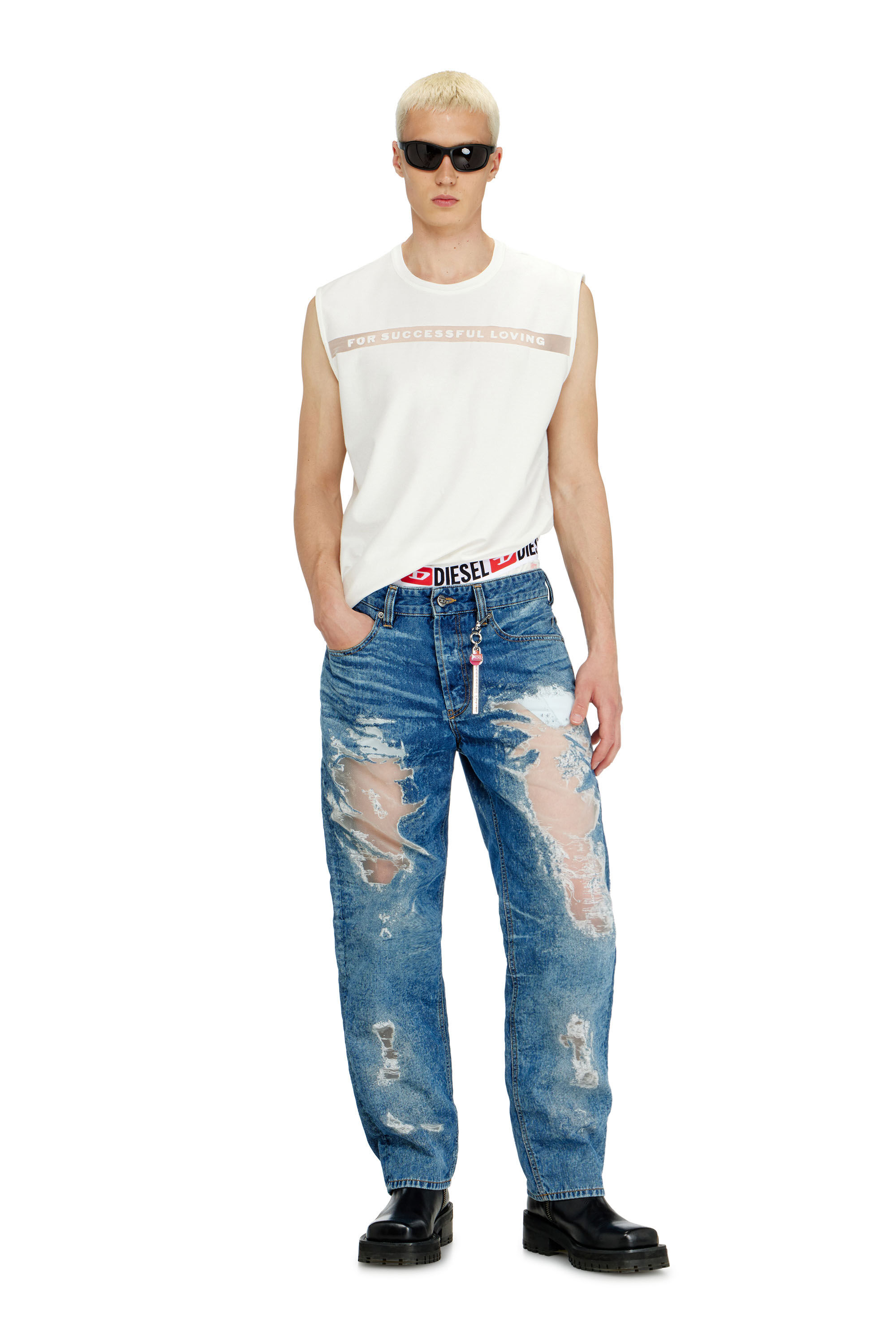 Diesel - PR-T-NORM-BISC-MATI-R, Unisex's Tank top with For Successful Loving logo in White - 1