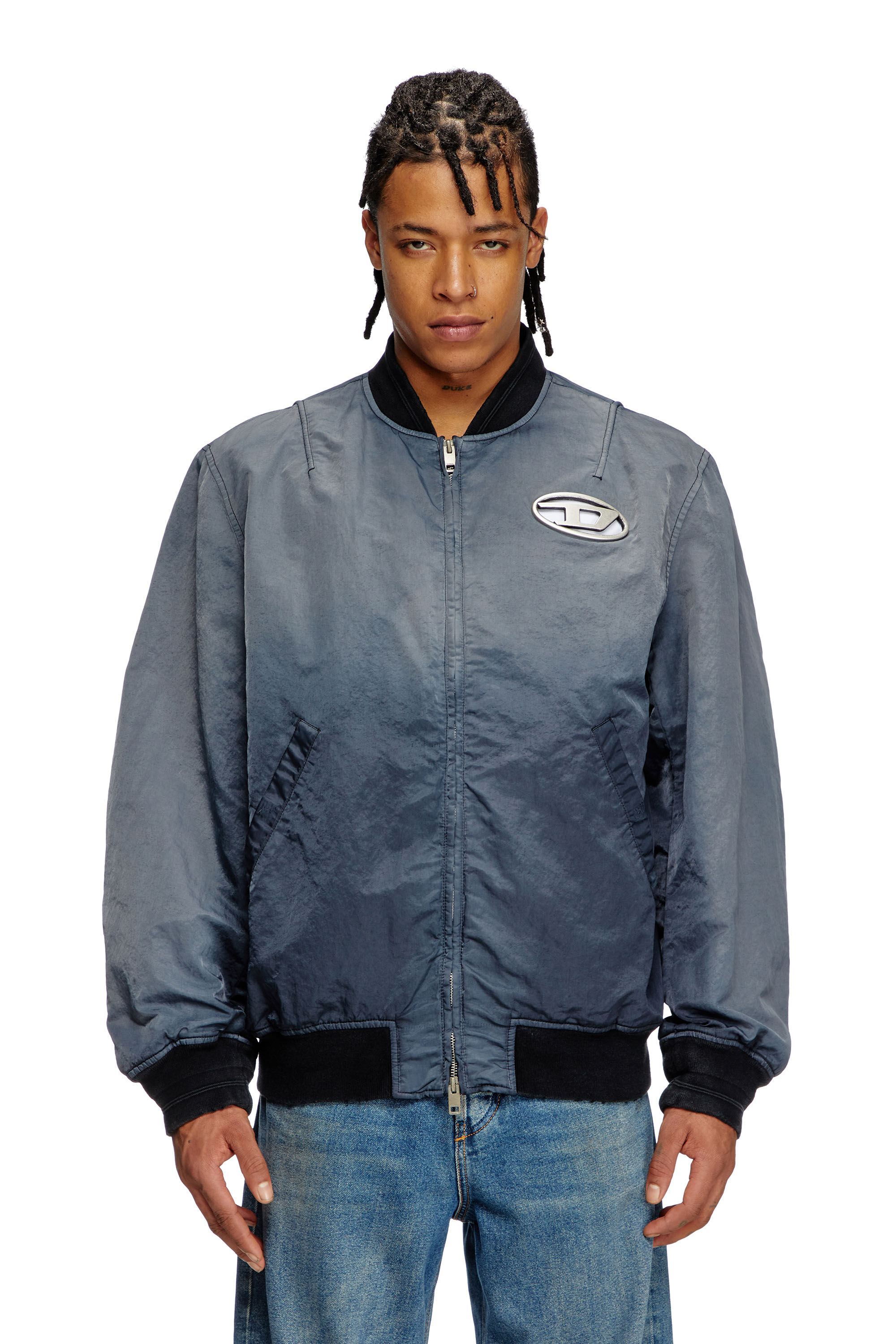 Men's Dégradé padded bomber jacket | Grey | Diesel