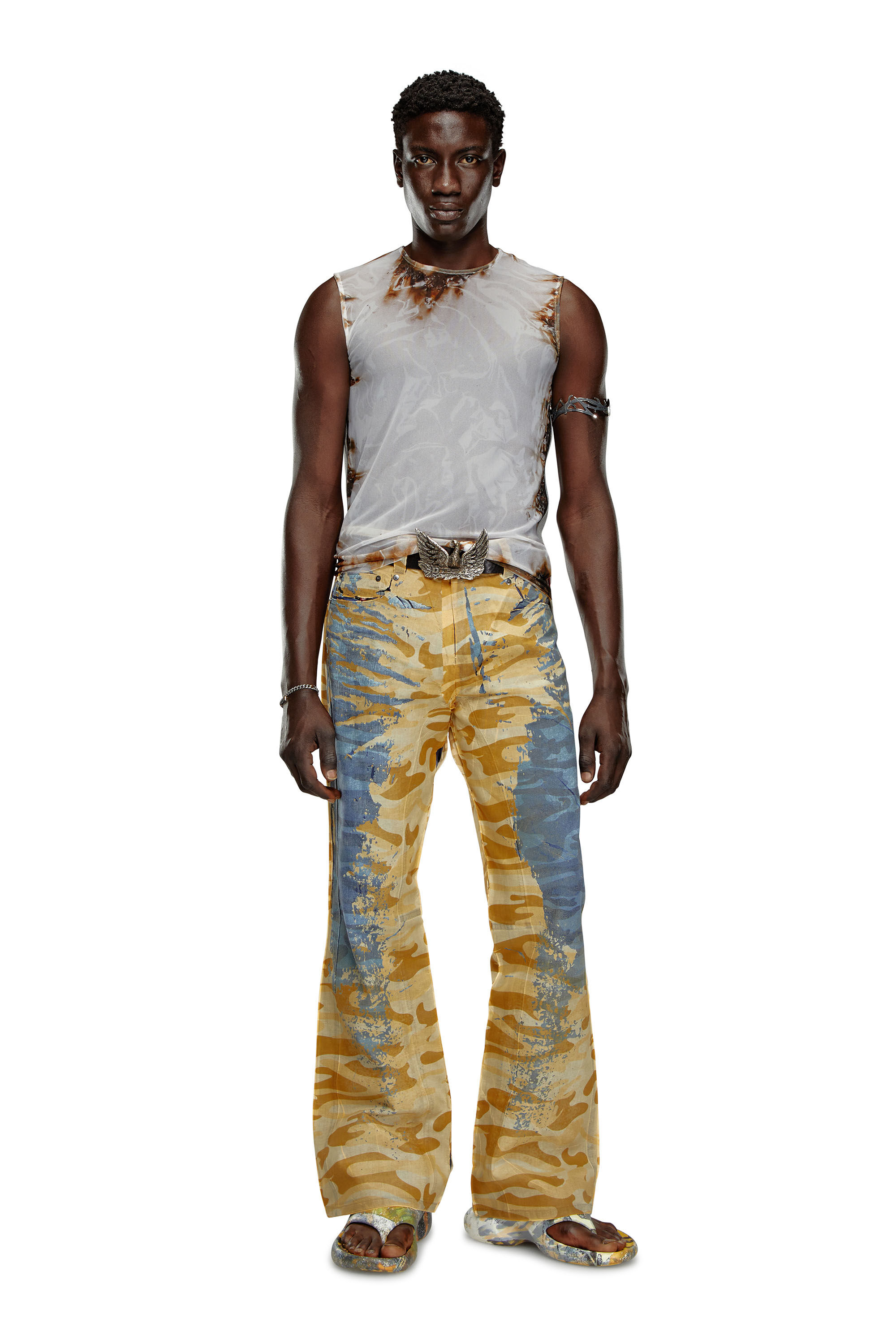 Diesel - T-BISCO-BURN-ART, Beige/Grey - Image 1