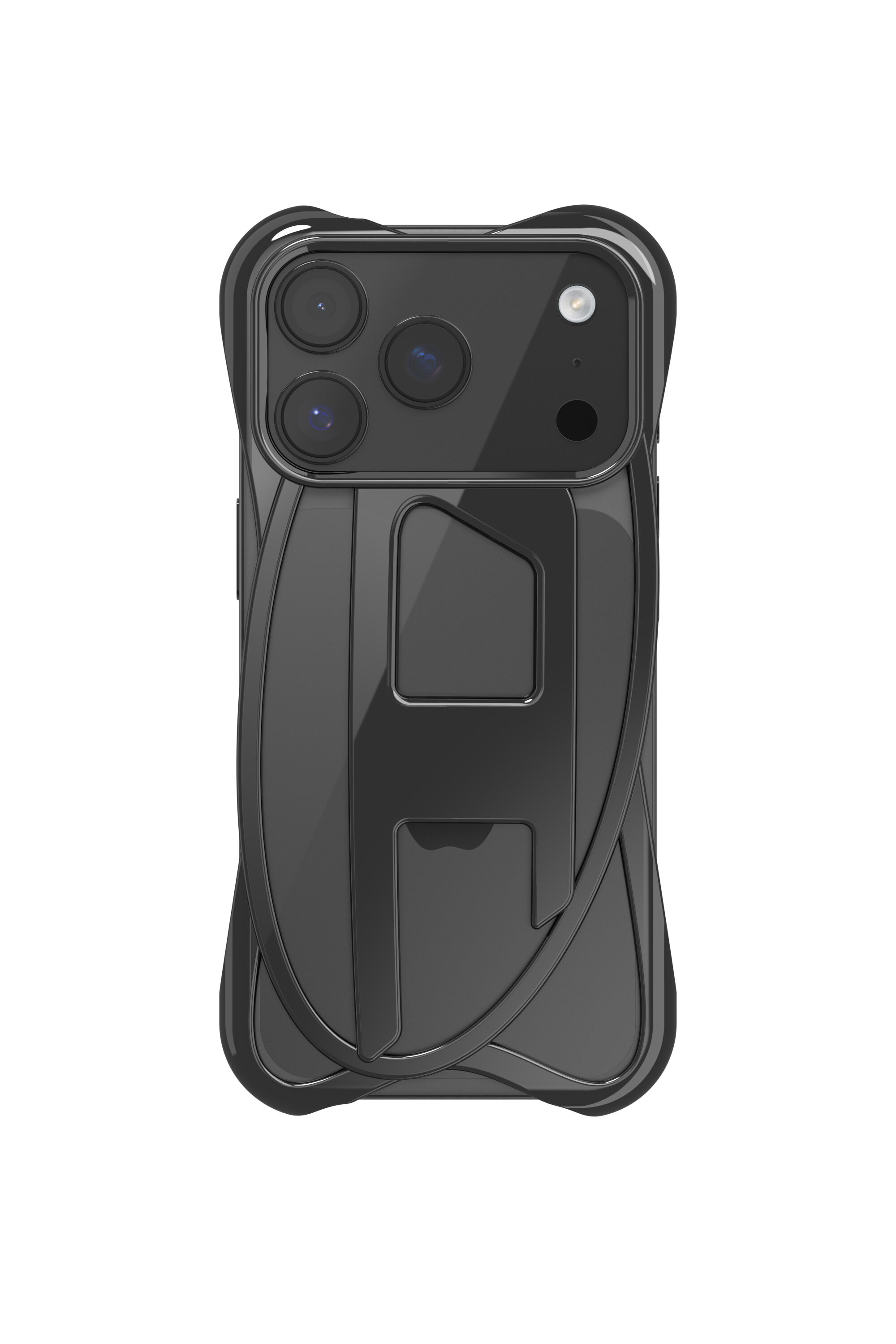 Women's Caged D glossy case for iPhone 17 Pro | Black | Diesel