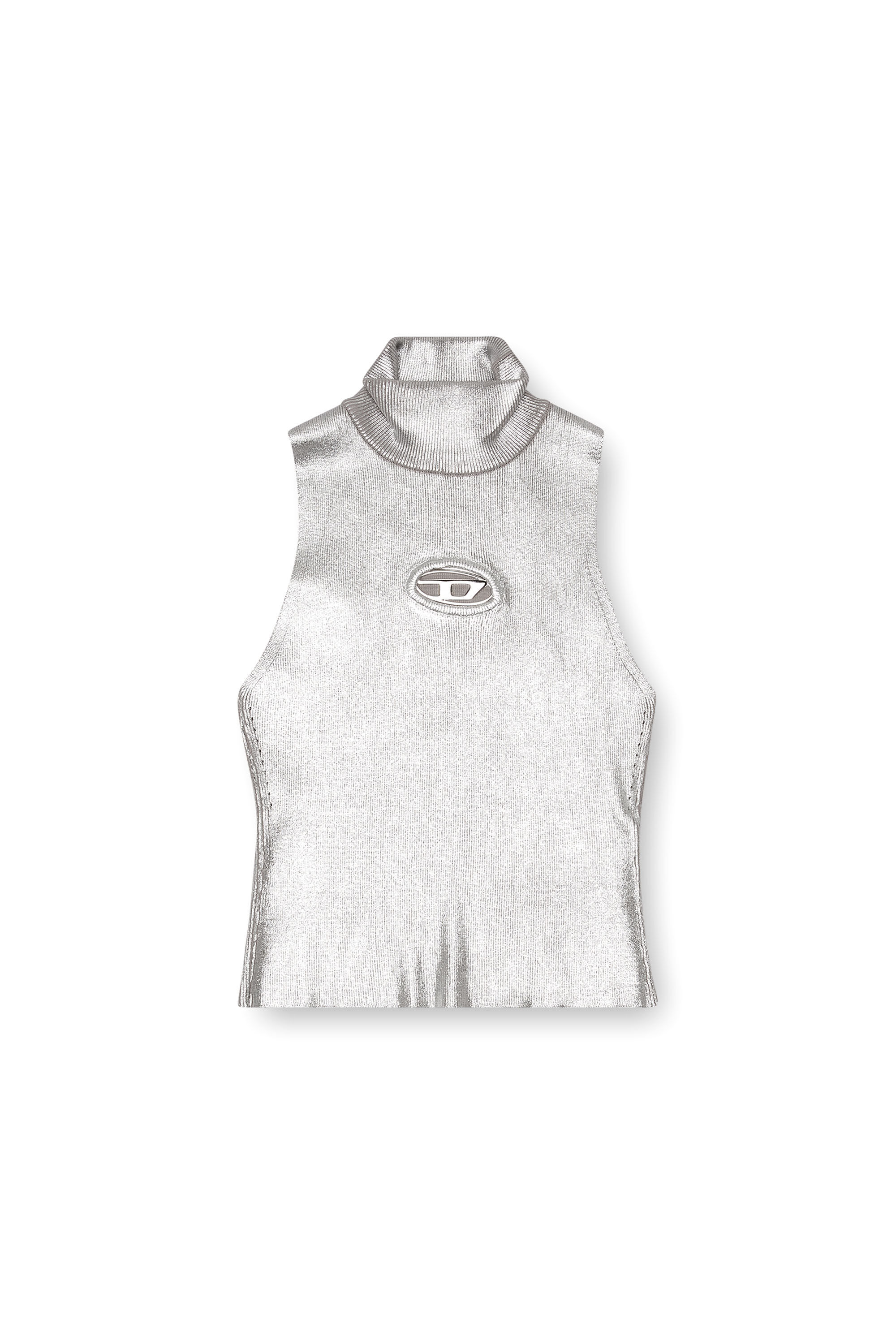 Diesel - M-ONERVAX-TOP, Woman's Tank top in metallic knit in null - 2