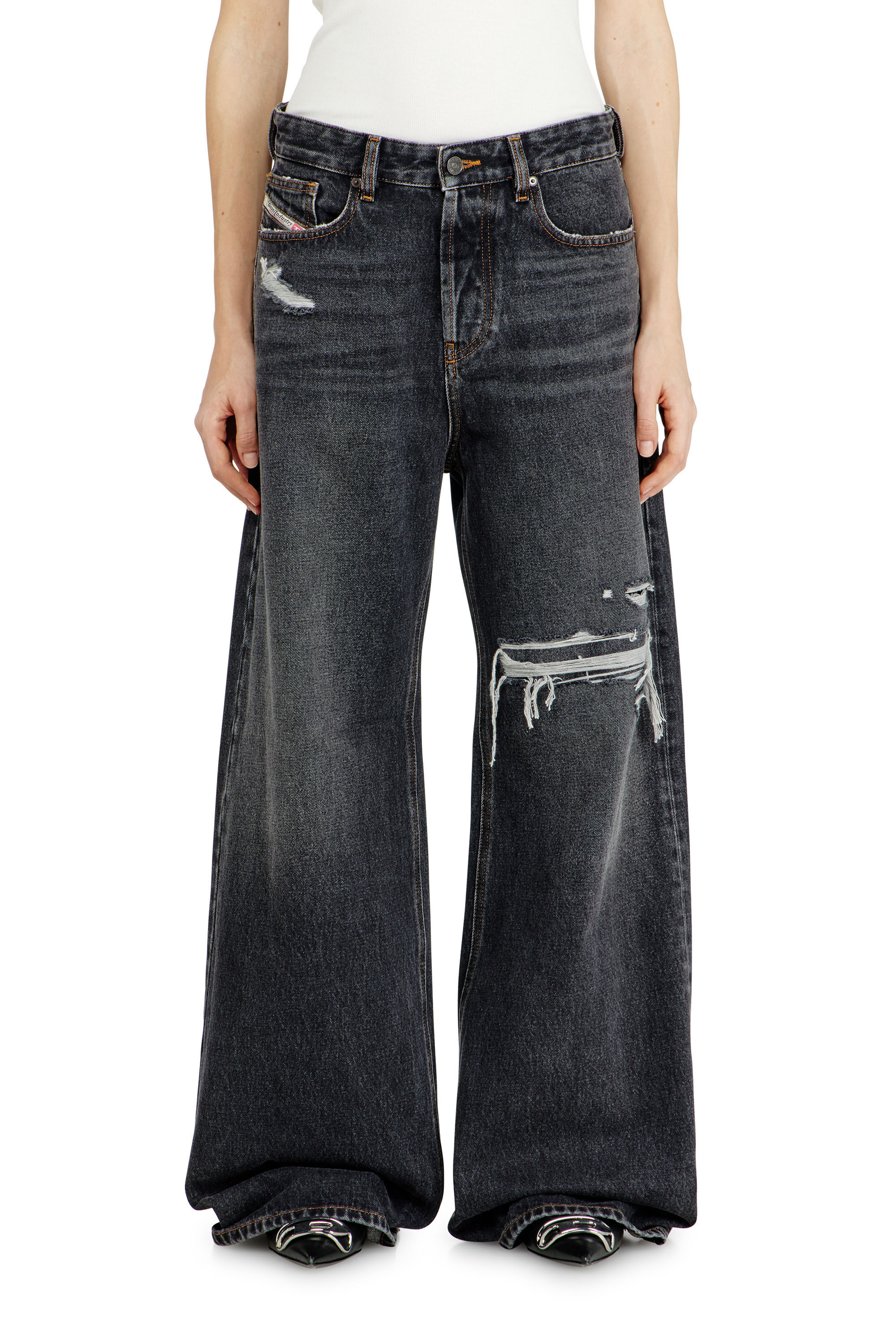 1996 D-Sire Woman: Relaxed Black/Dark grey Baggy Jeans | Diesel
