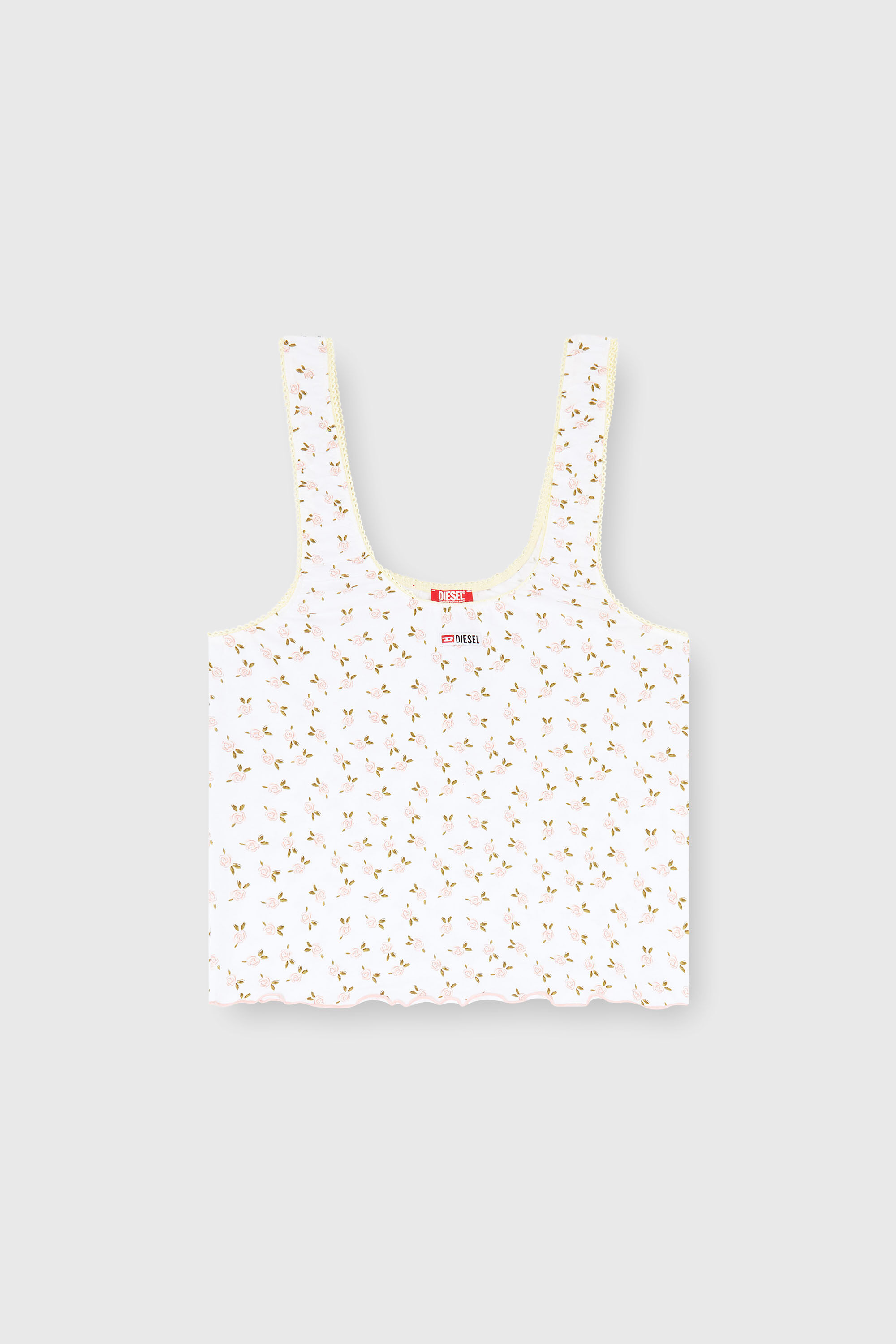 Diesel - GEORGIE-D-CORE, Woman's Stretch cotton top with floral print in White - 2