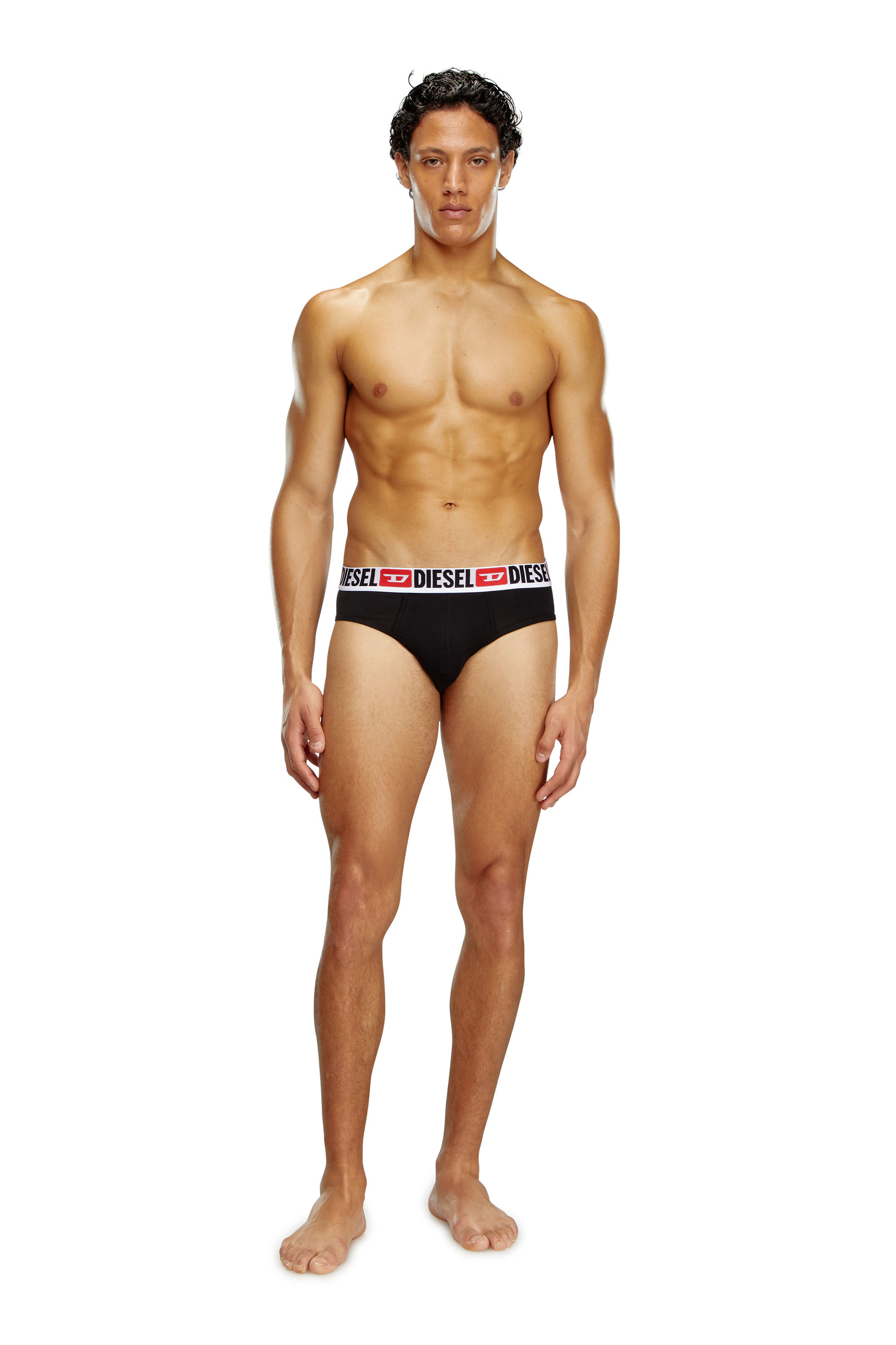 Diesel - UMBR-ANDRETHREEPACK, Man's Three-pack of solid-colour briefs in Black - 1