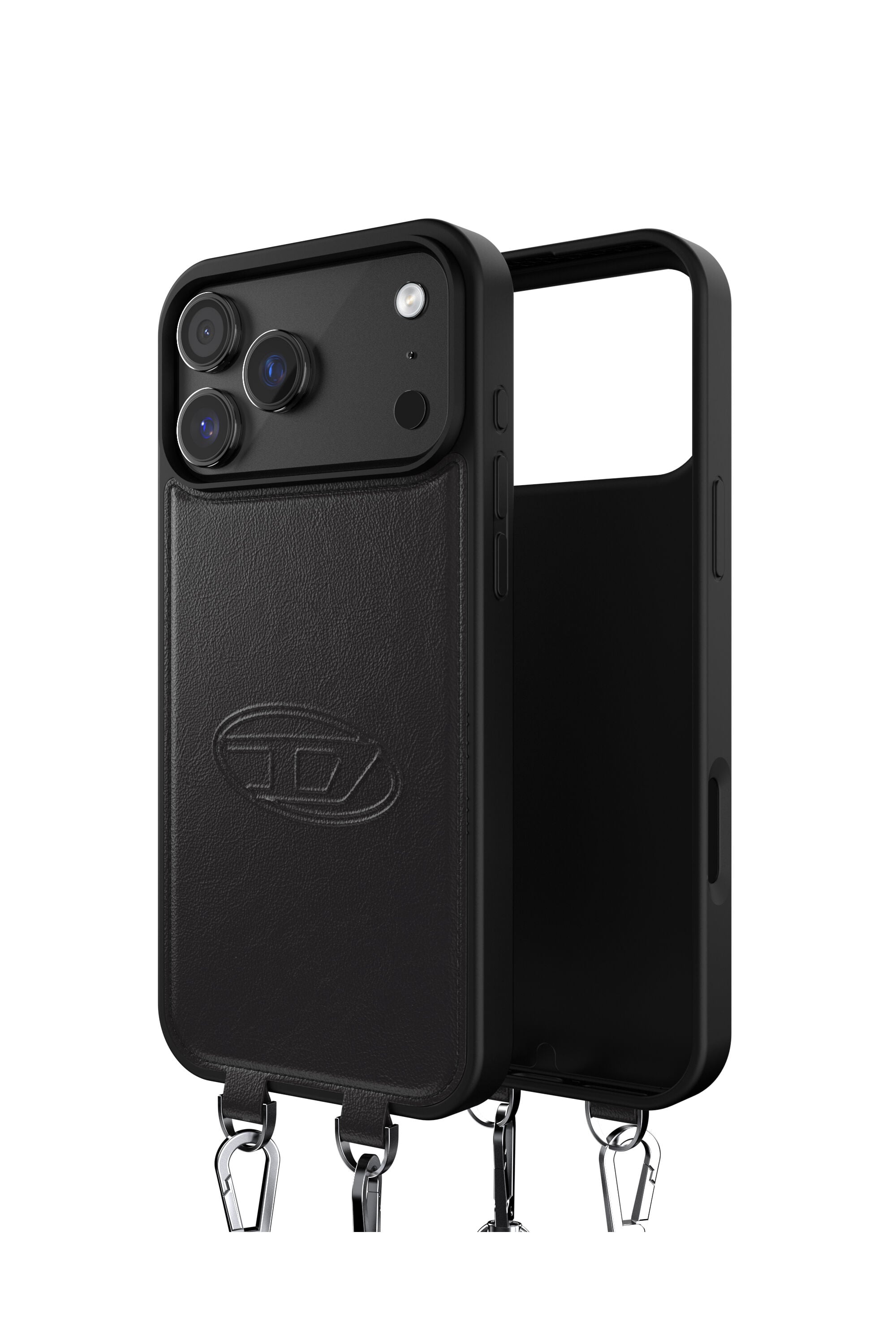 Diesel - 60663 MOULDED CASE, Unisex's Oval D case with wrist strap and MagSafe for iPhone 17 Pro Max in Black - 1