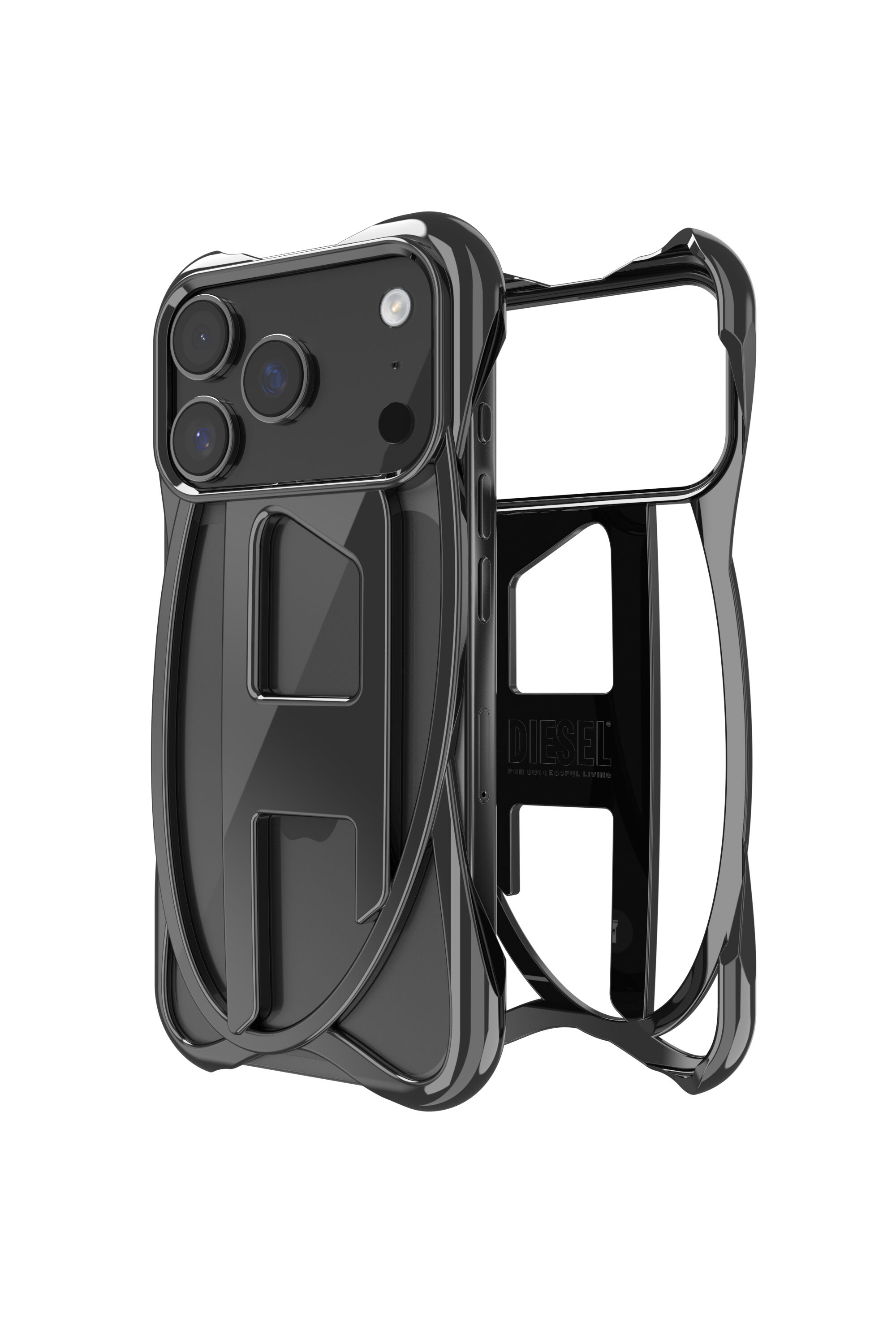 Women's Caged D glossy case for iPhone 17 Pro | Black | Diesel