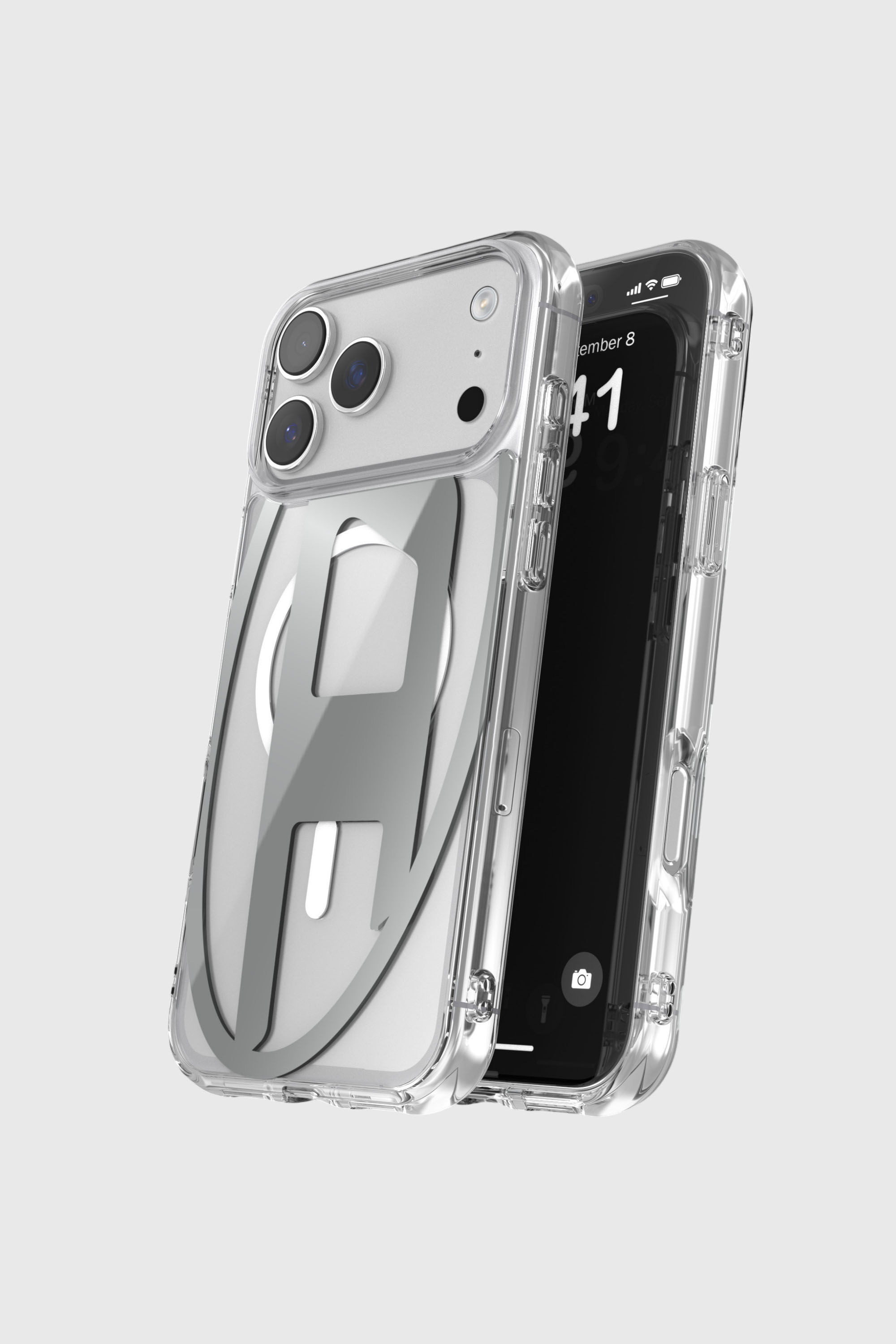 Diesel - 60414 AOP CASE, Unisex's Oval D metallic case with magsafe for iPhone 17 Pro Max in Grey - 4