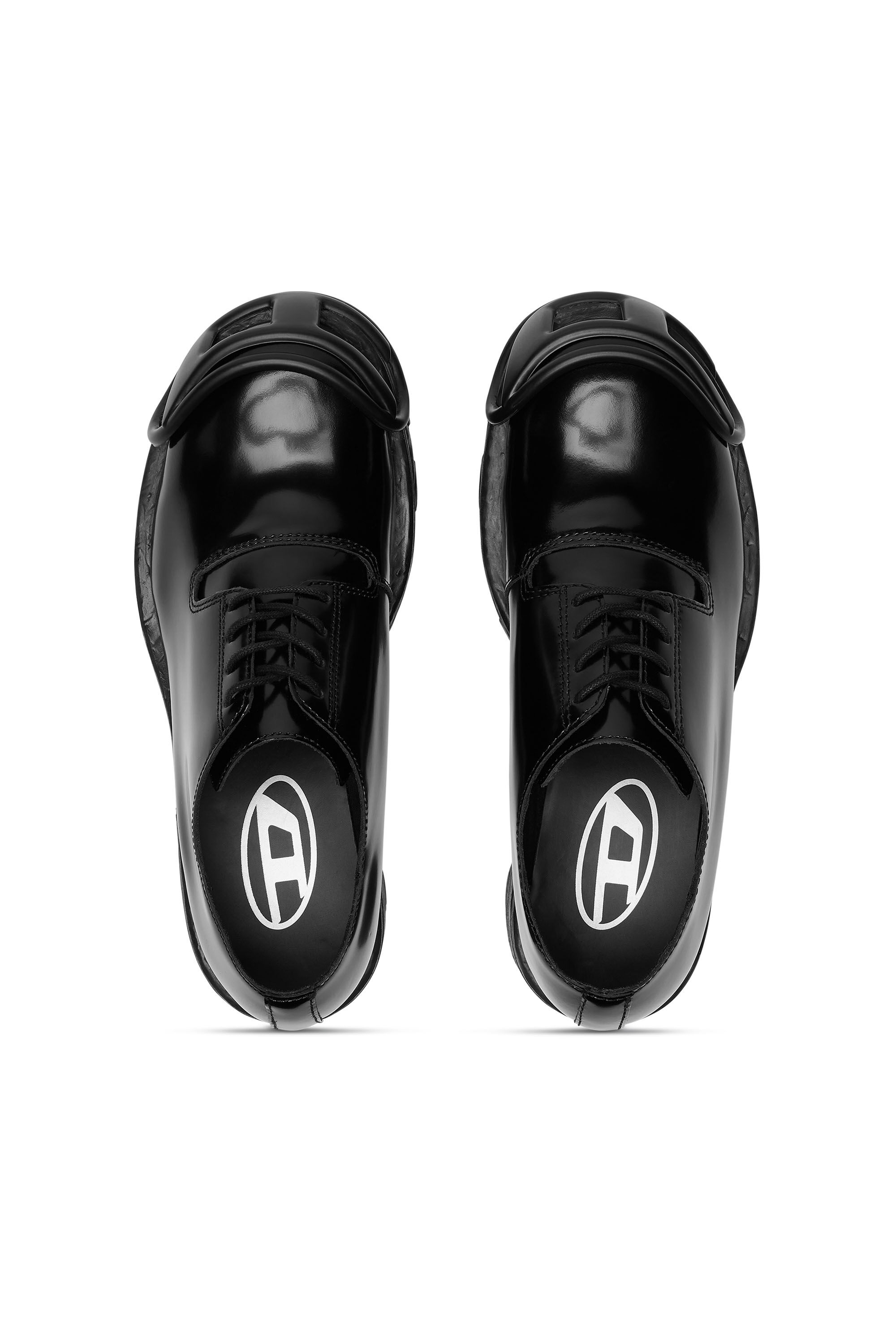 Men's D-Hammer-Leather lace-up shoes with oval D toe cap | Black