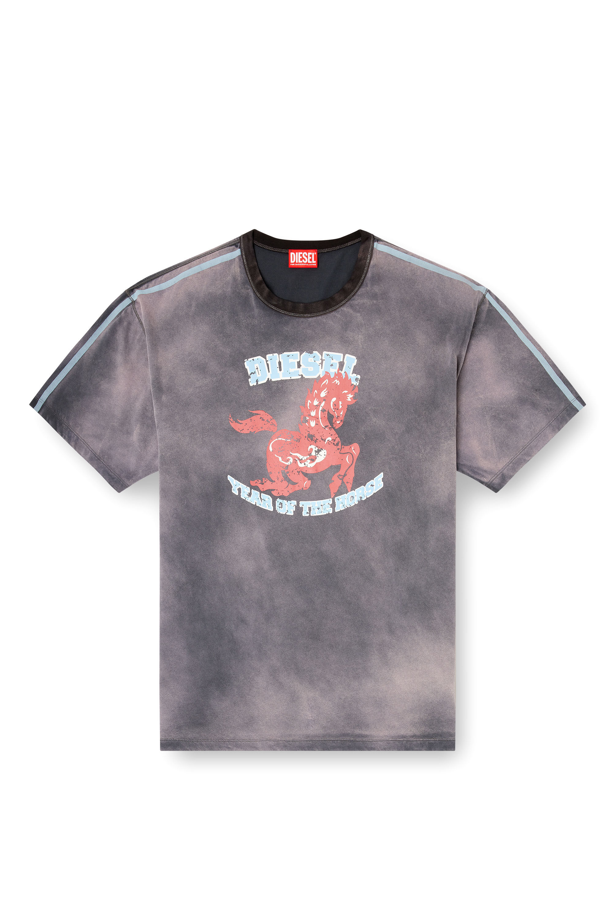 Diesel - CL-T-BOXT-HORSE, Man's Cotton T-shirt with horse graphic print in Grey - 2
