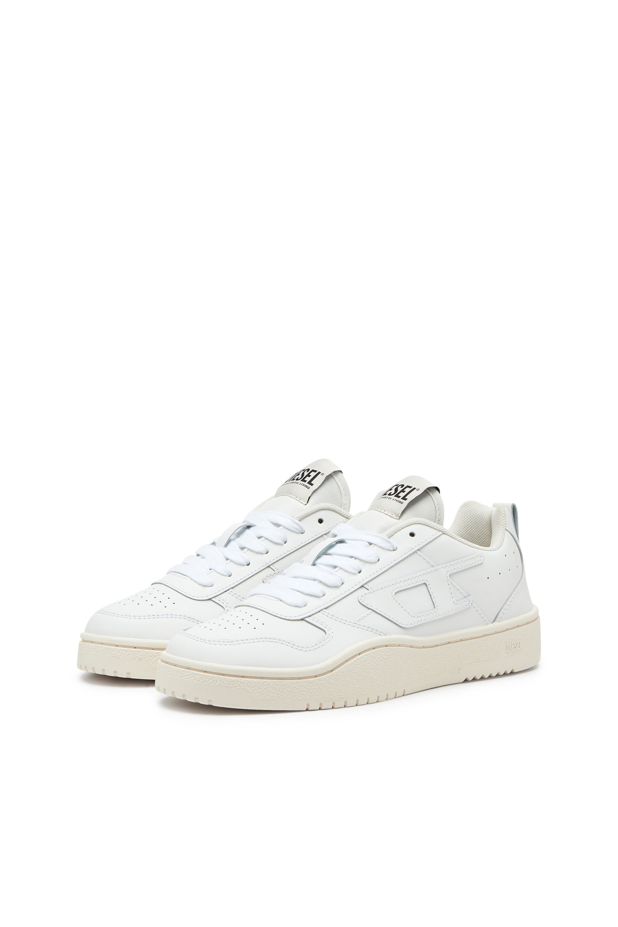 Diesel - S-UKIYO V2 LOW, Man's S-Ukiyo Low-Low-top sneakers in leather and nylon in White - 8