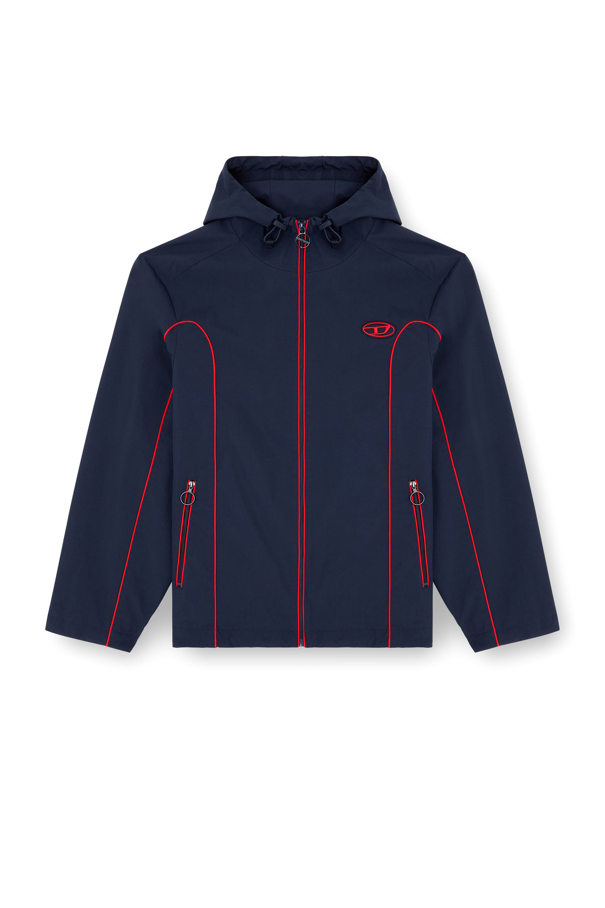 Diesel - J-HIVES, Man's Windbreaker with contrast piping in Dark Blue - 2