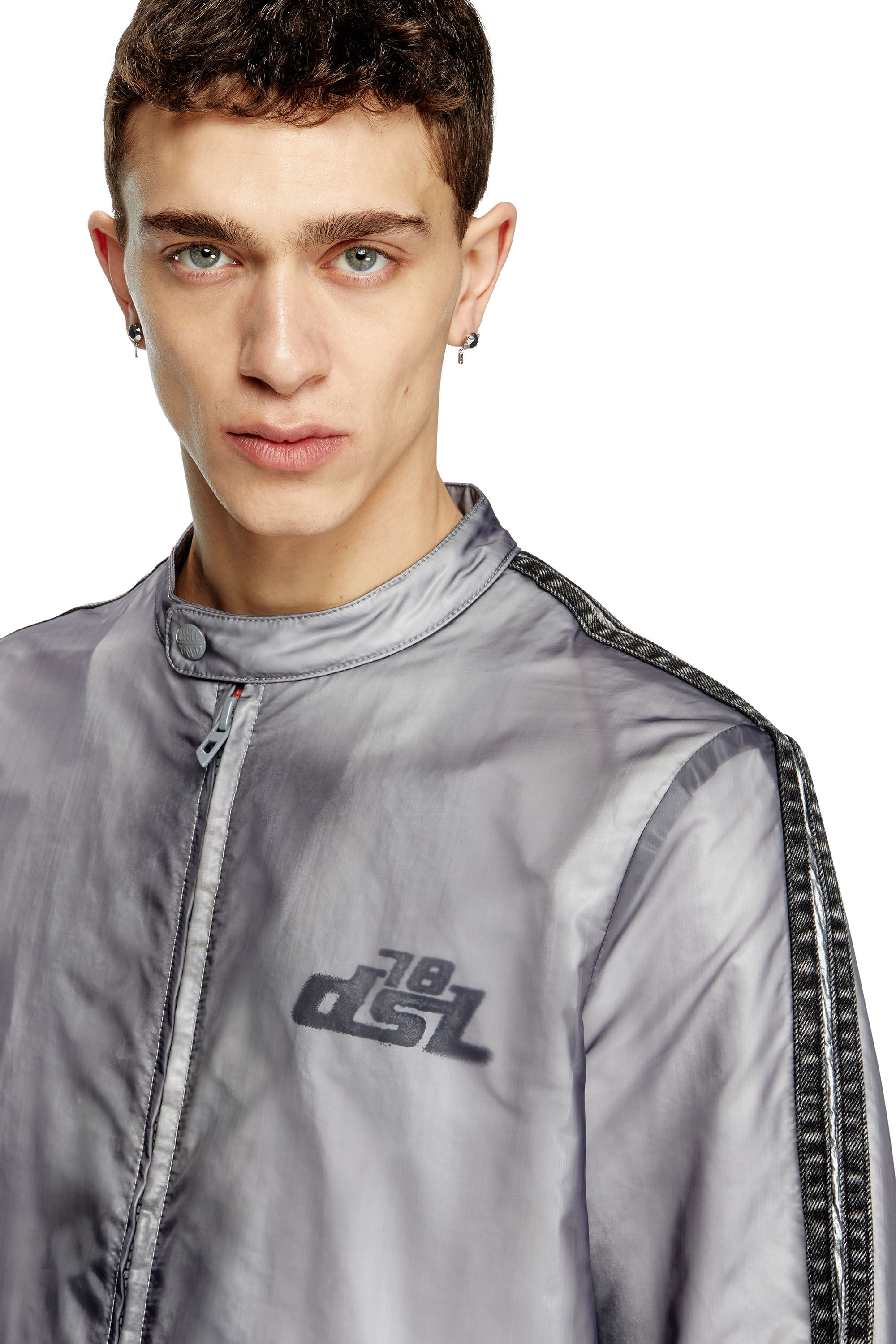 アンリアン　Light jacket Men's Zipped racer jacket in Denim | Blue | Diesel