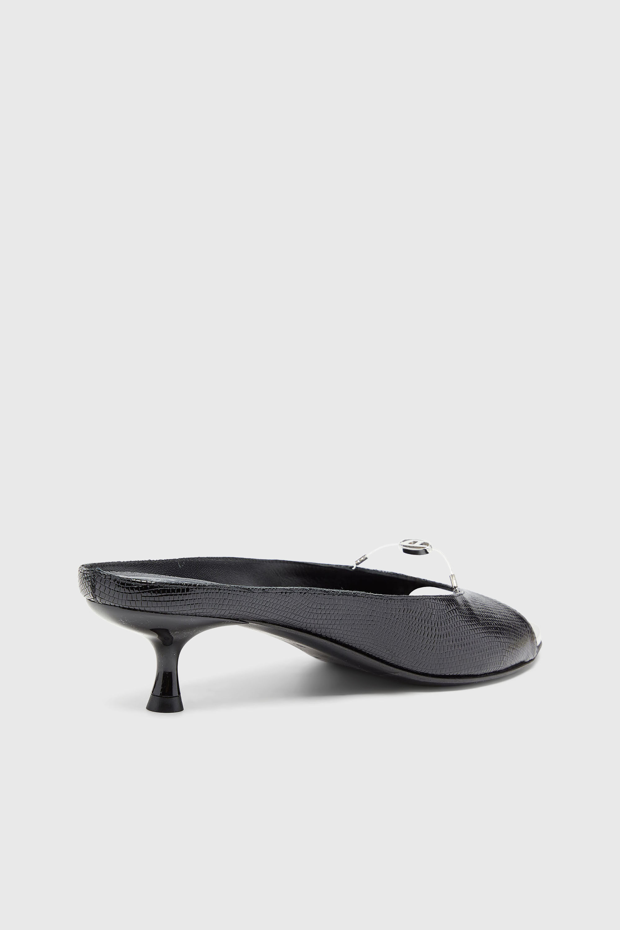 Diesel - D-DIAM'S-SA-40, Woman's D-Diam's - Leather mule with floating Oval D in Black - 5