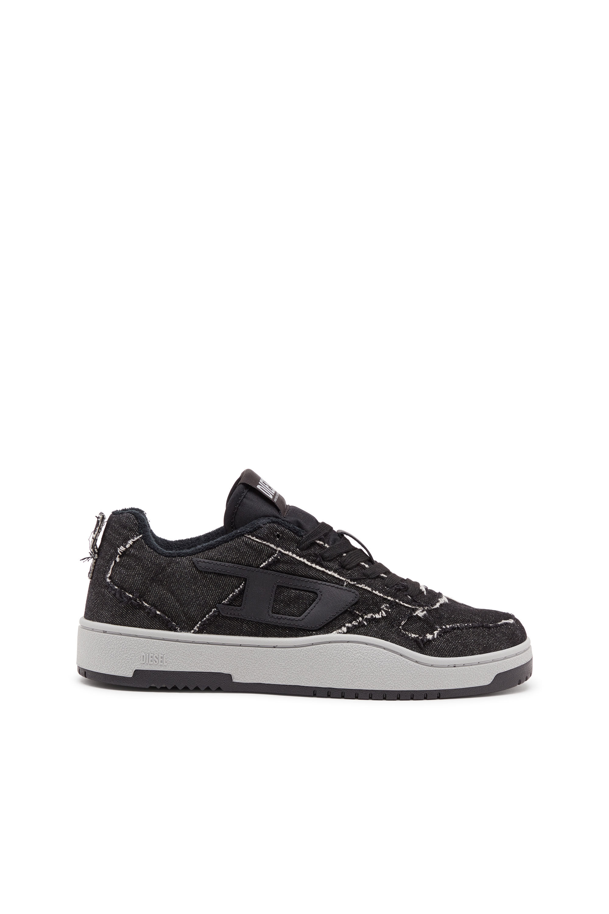 Diesel - S-UKIYO V2 LOW, Man's S-Ukiyo Low-Low-top sneakers in frayed denim in Black - 1