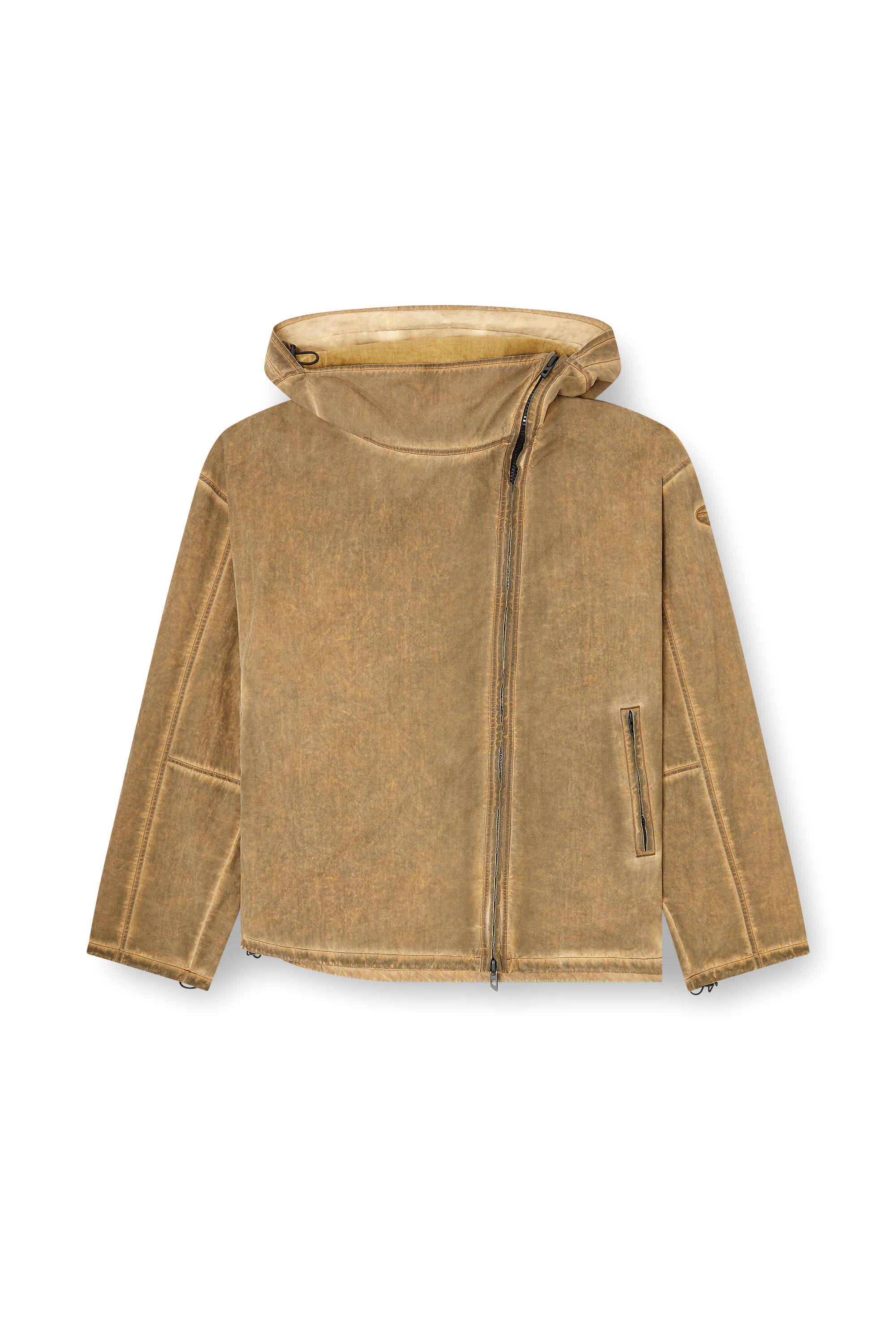 Diesel - J-SQUAD-TREAT, Man's Dirt-effect hooded jacket in Taslan in Beige - 2