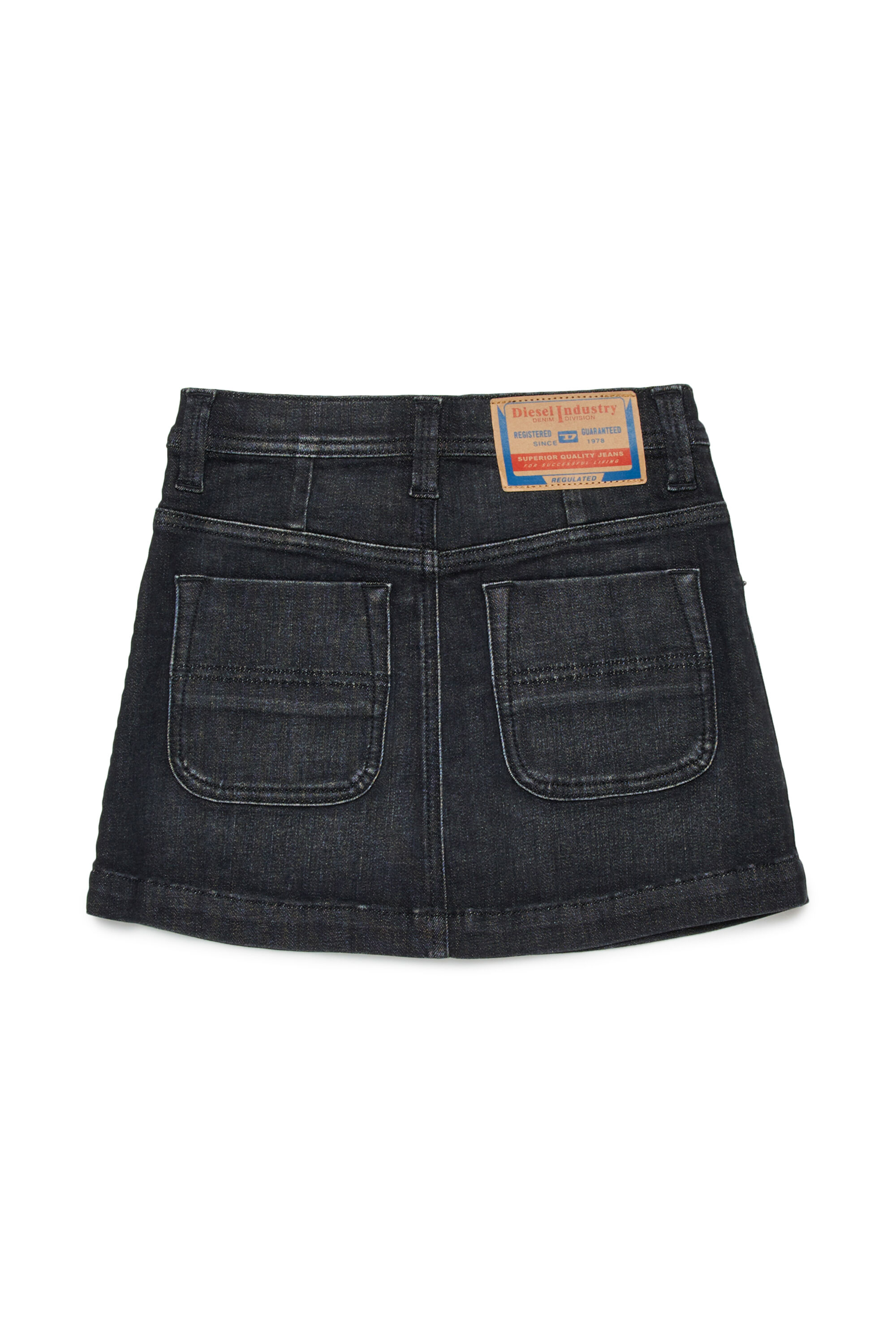 Diesel - GEALBUS, Woman's Denim skirt with front buttons in Black/Dark grey - 2
