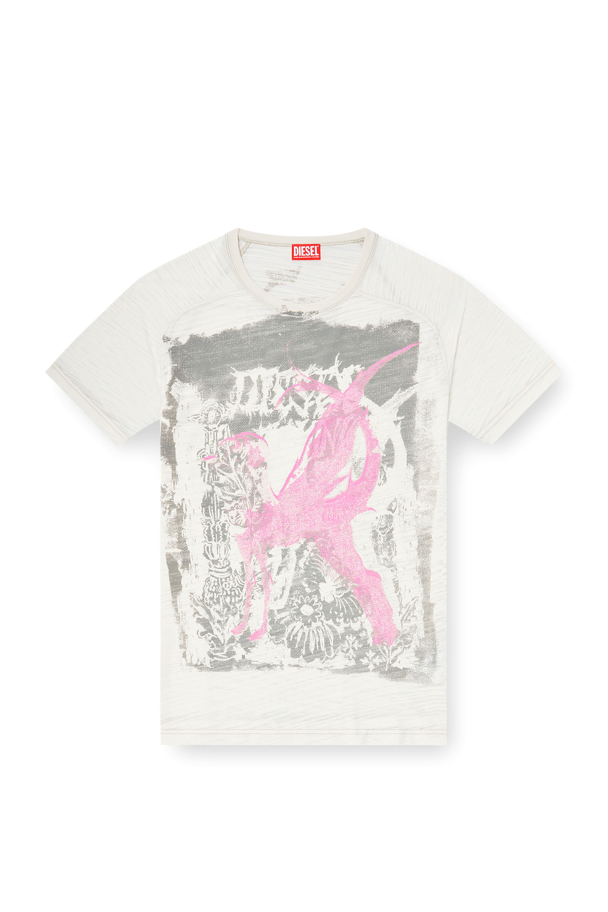 Diesel - T-JALO-A, Man's T-shirt with graphic print in White - 2