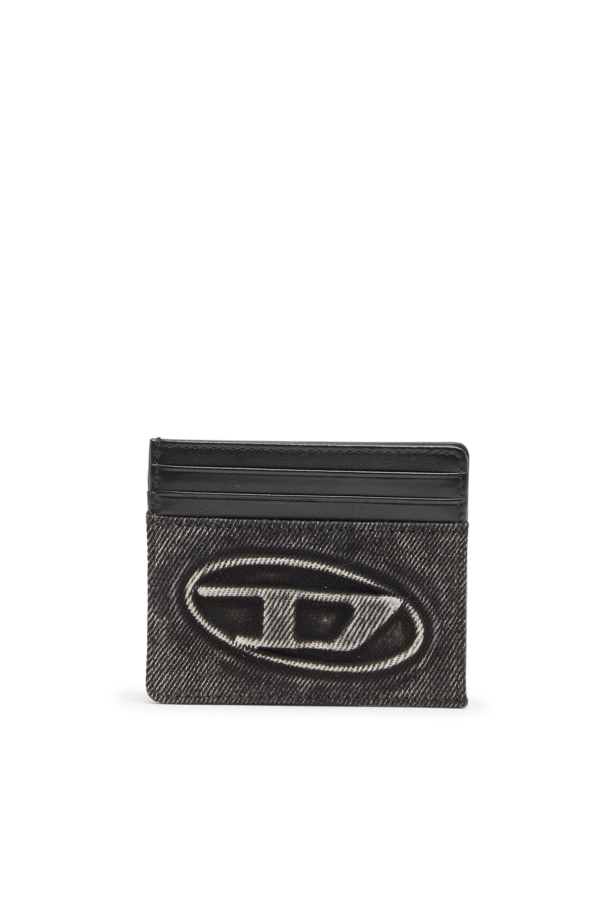 Women's Card holder in washed cotton and leather | Grey | Diesel