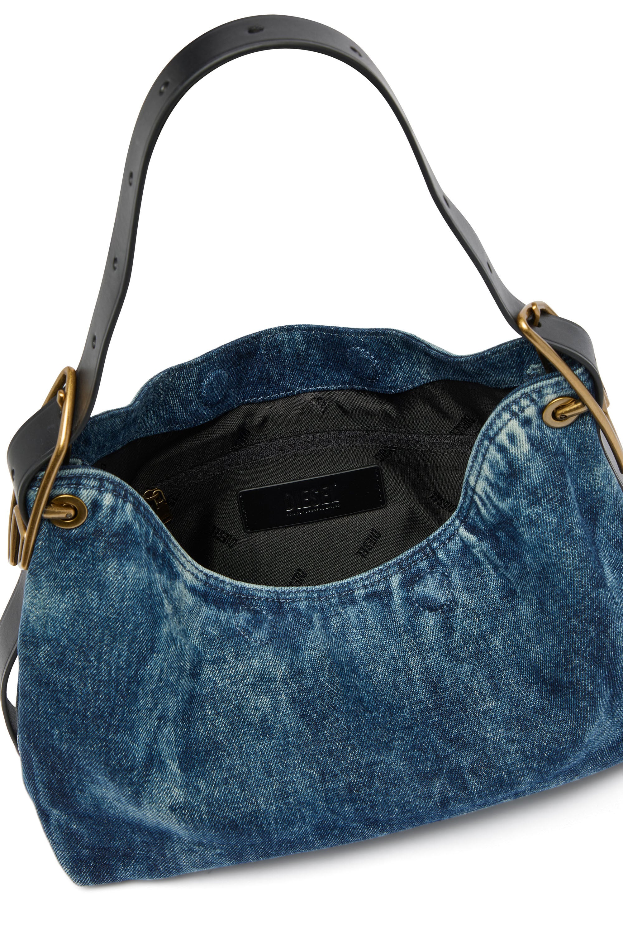 Diesel - D-LINE HOBO S, Woman's D-Line-Denim shoulder bag in Medium blue - 6