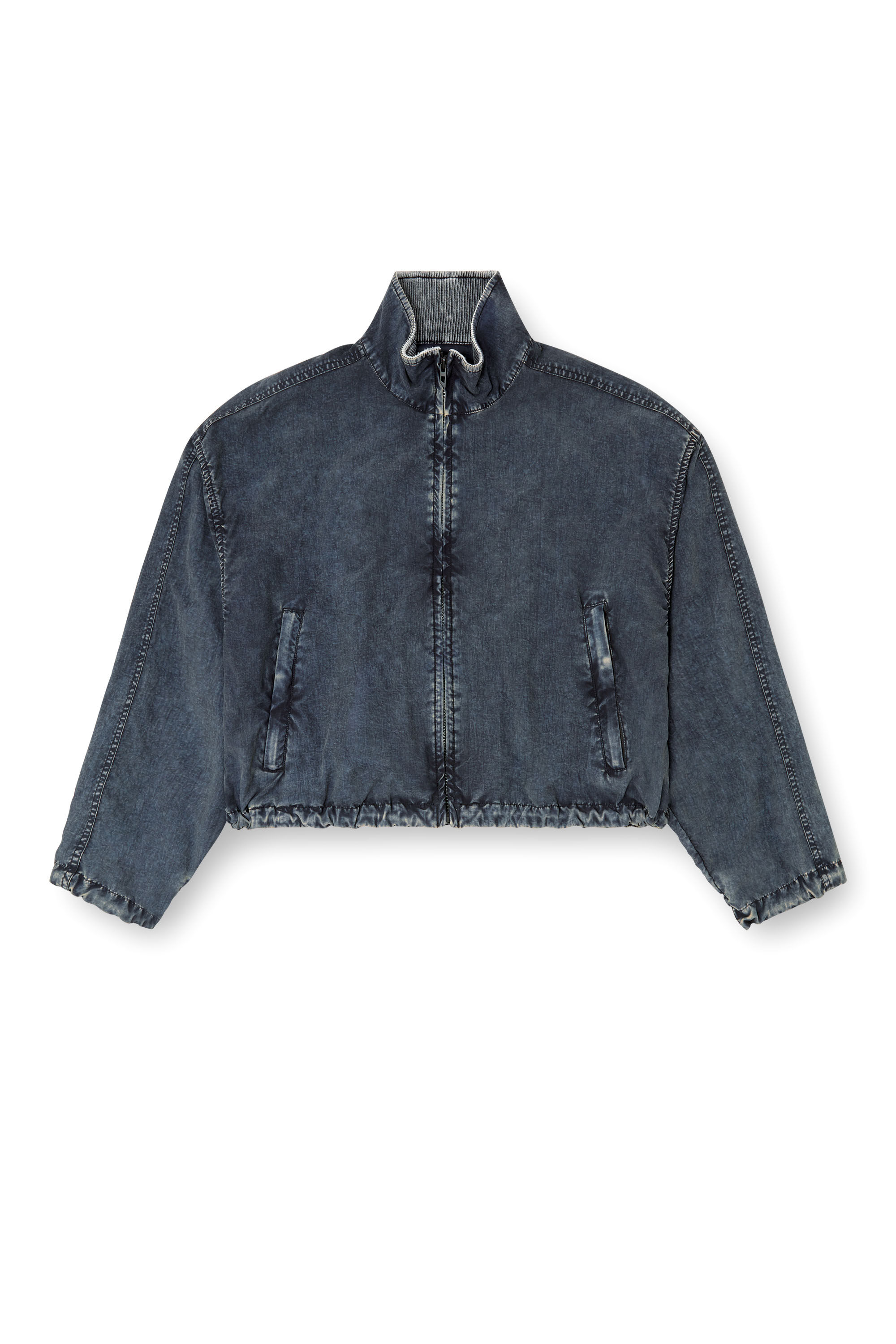 Diesel - G-LEAM-R1, Woman's Cropped jacket in recycled nylon taslan in Dark Blue - 2