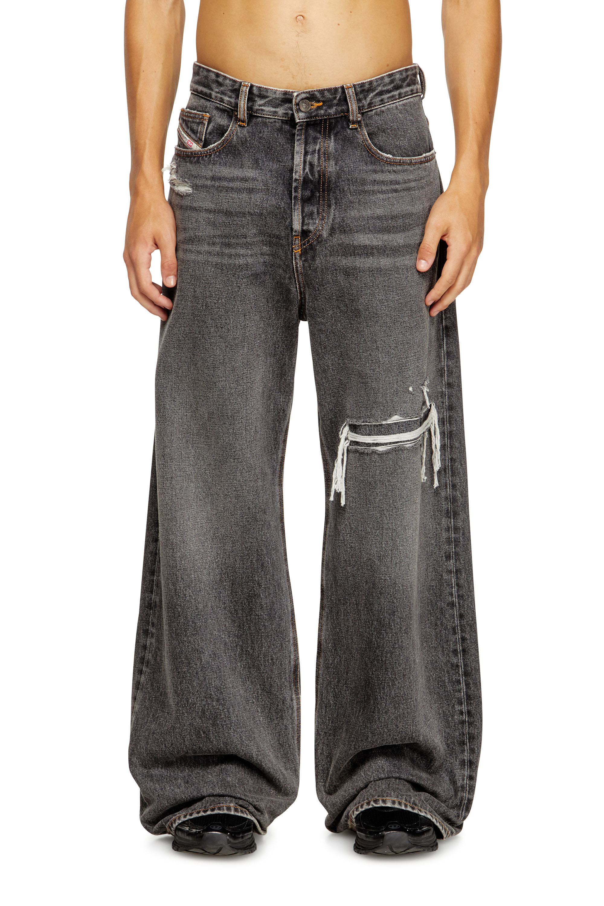 D-RISE Man: Oversized Regular Black/Dark grey Jeans | Diesel