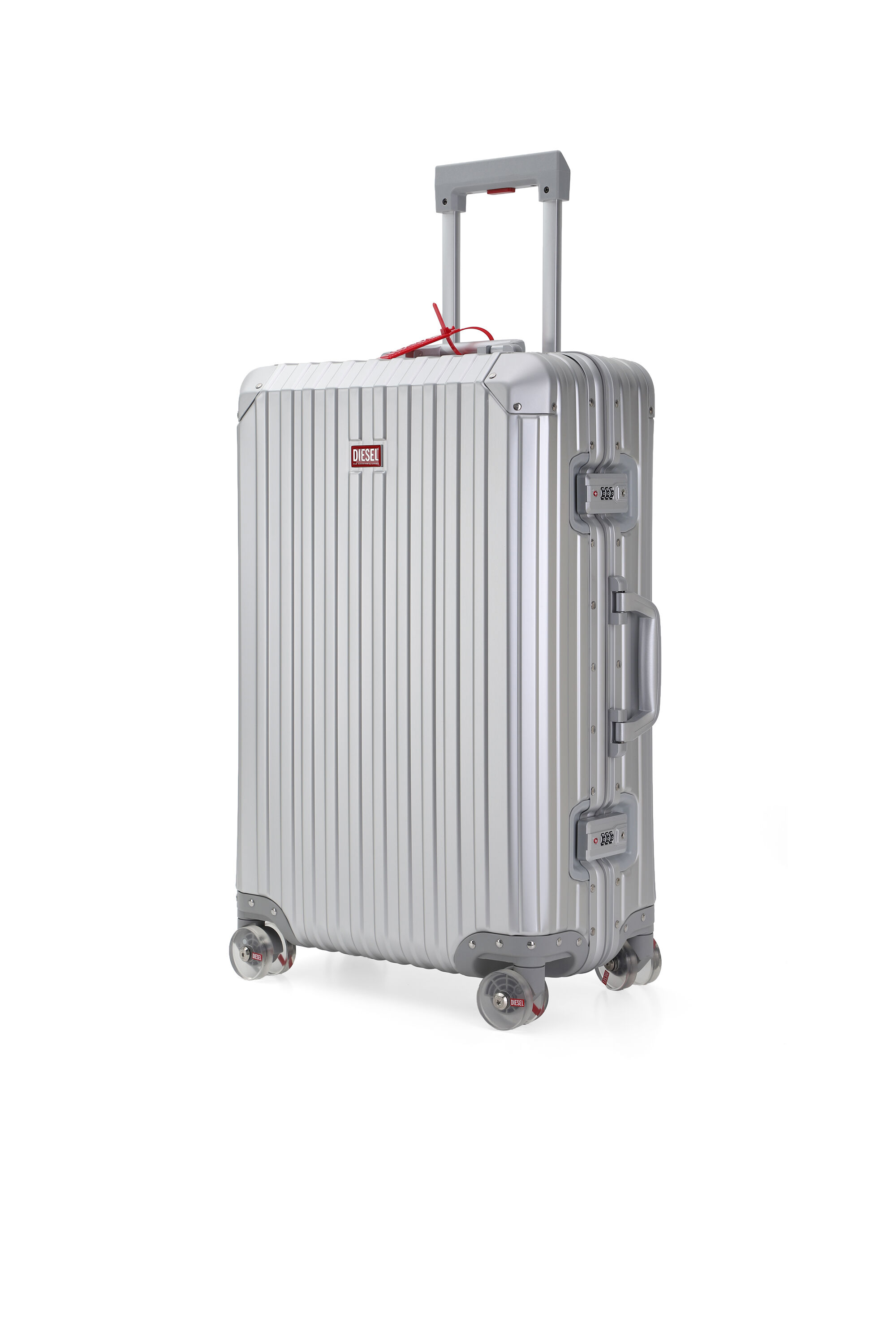 Diesel - DIESEL ALUMINUM TROLLEY- DSL002, Unisex's Aluminum suitcase size M in Silver - 5