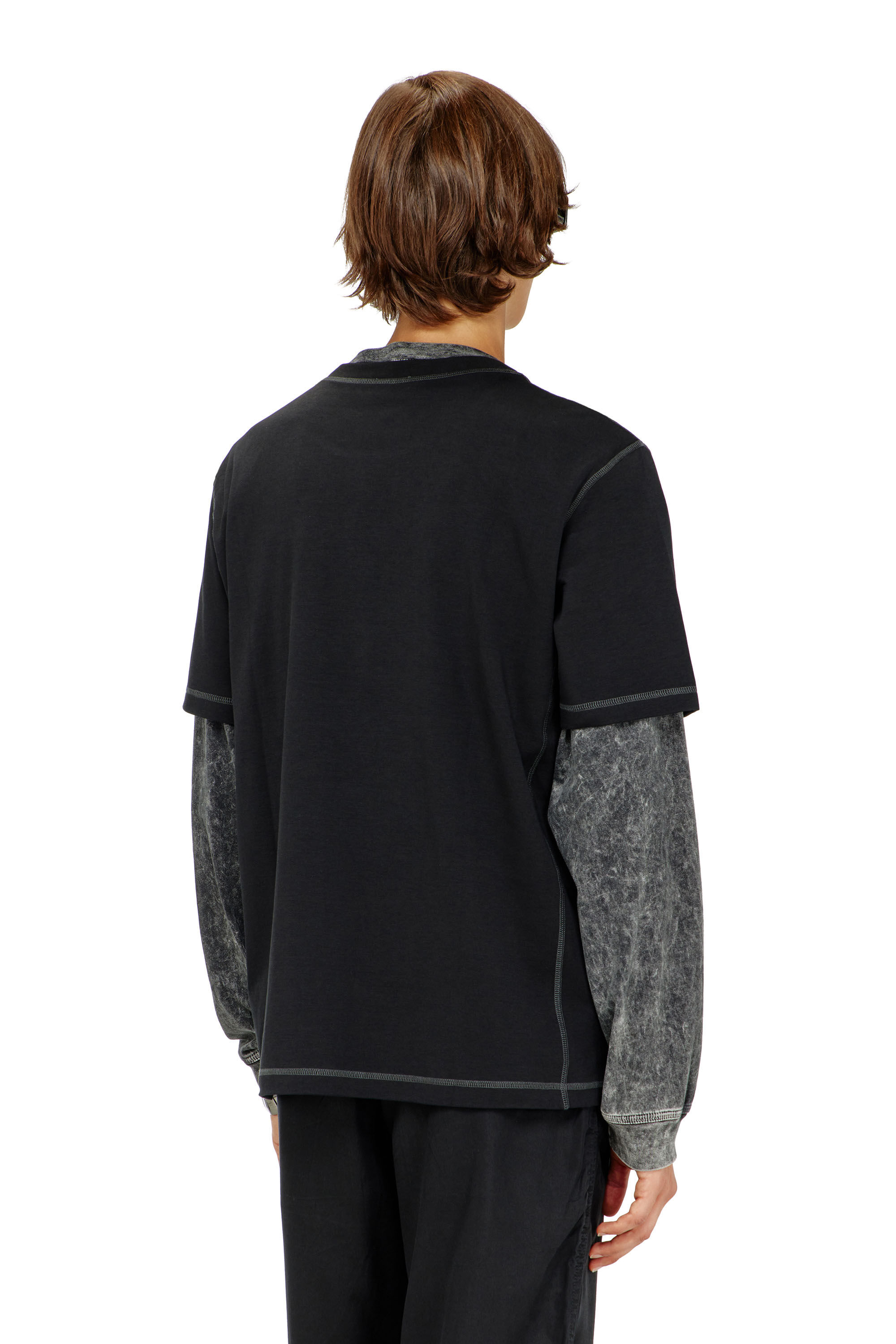 Diesel - T-MADJUST-TR, Man's Regular T-shirt with crew neck and Oval D in Dark grey - 4