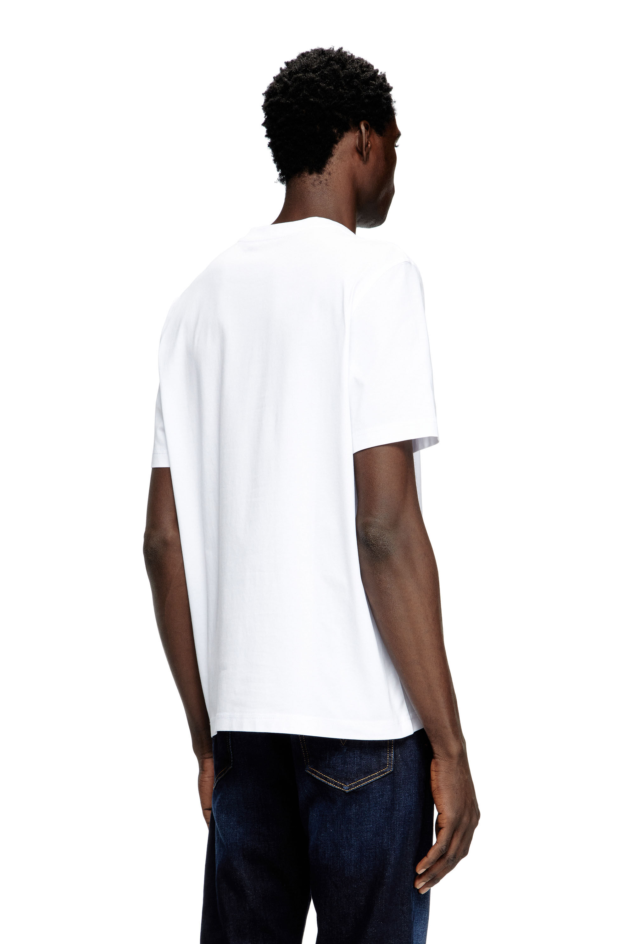 Diesel - T-ADJUST-Q7, Man's T-shirt with blurry Diesel logo in White - 4