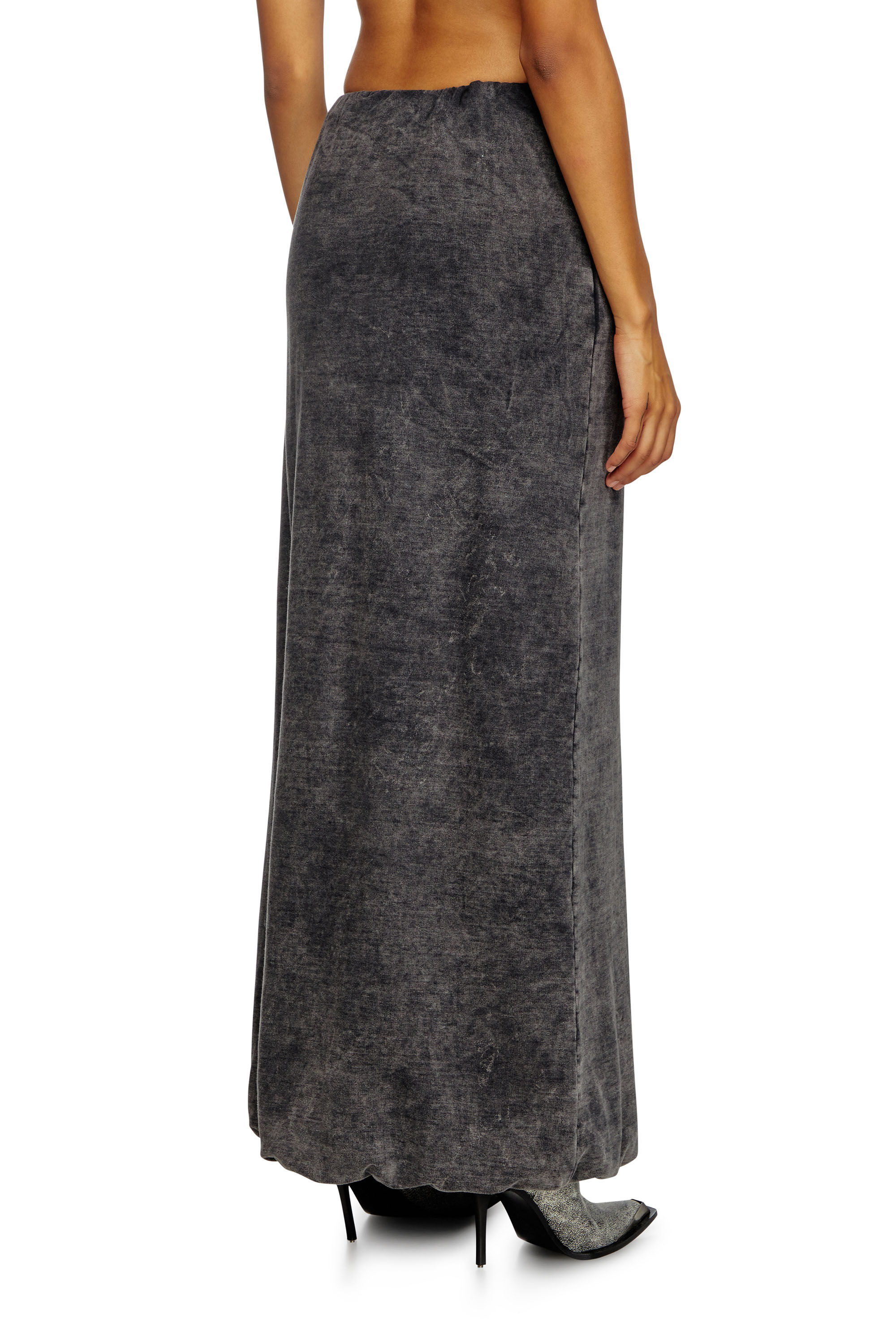 Diesel - O-TULIP, Woman's Long skirt with denim effect in Black - 4