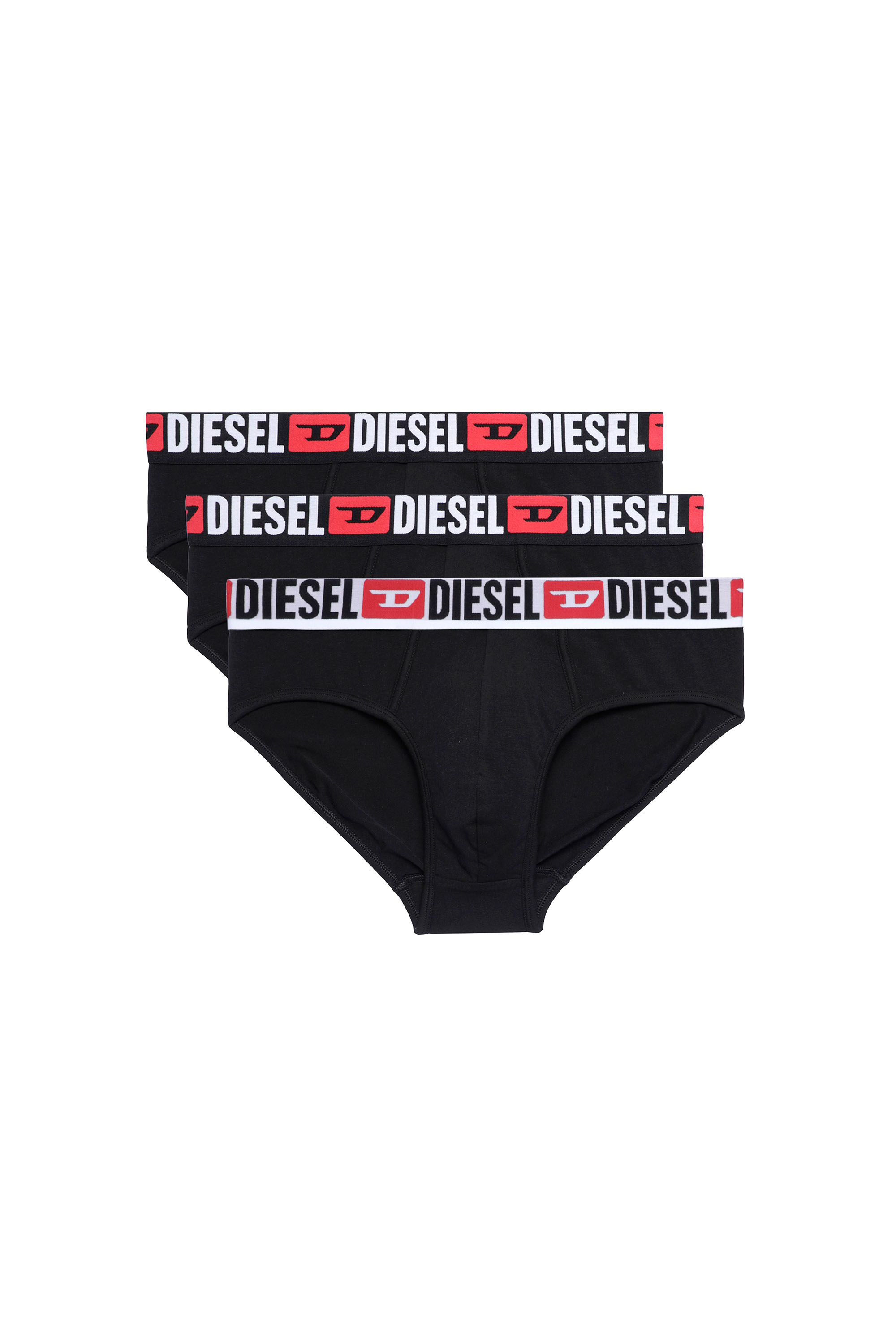 Diesel - UMBR-ANDRETHREEPACK, Man's Three-pack of solid-colour briefs in Black - 2