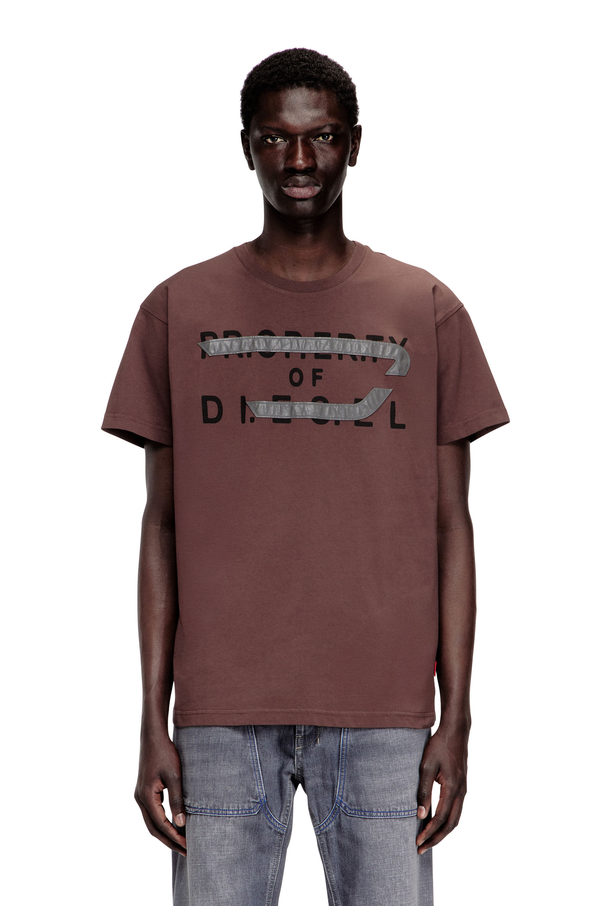 Diesel - T-NORM-V11, Man's Regular T-shirt with D appliqu&eacute; in null - 3
