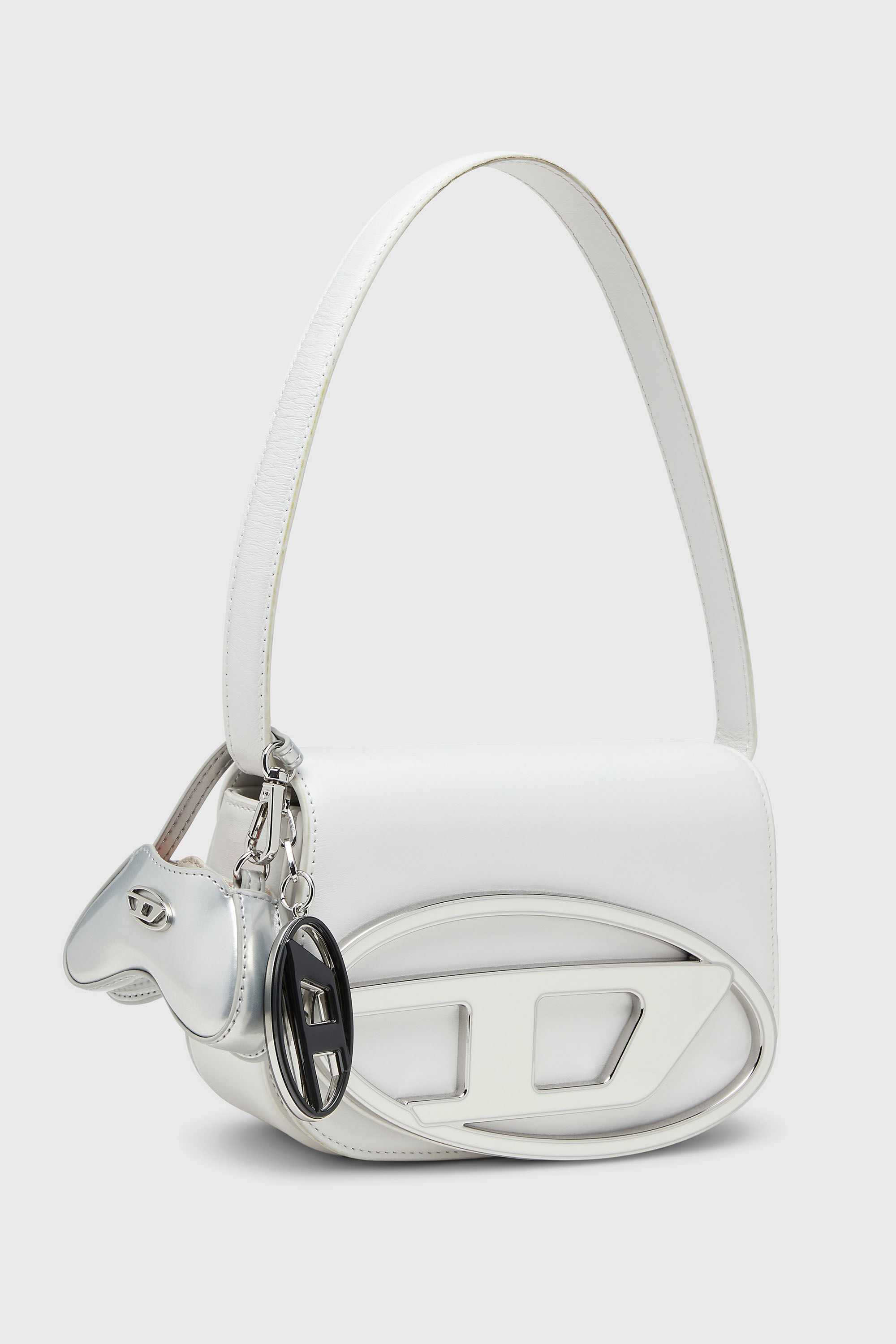 diesel ディーゼル 1DR レザーハンドバッグ ショルダーバッグ ホワイト Women's 1DR-Iconic shoulder bag in nappa leather | White | Diesel
