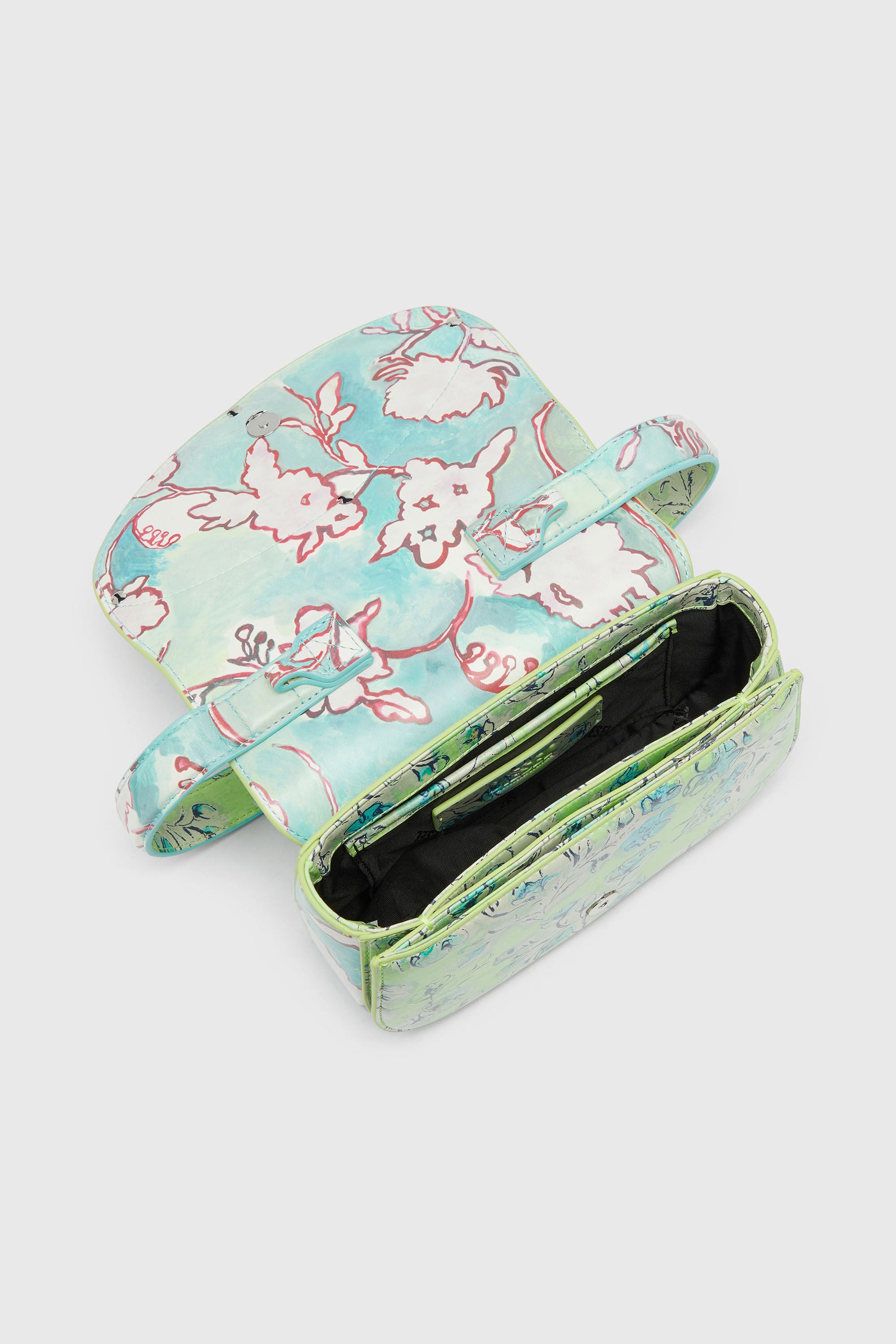 Diesel - 1DR, Woman's 1DR-Iconic shoulder bag with floral print in Green - 3