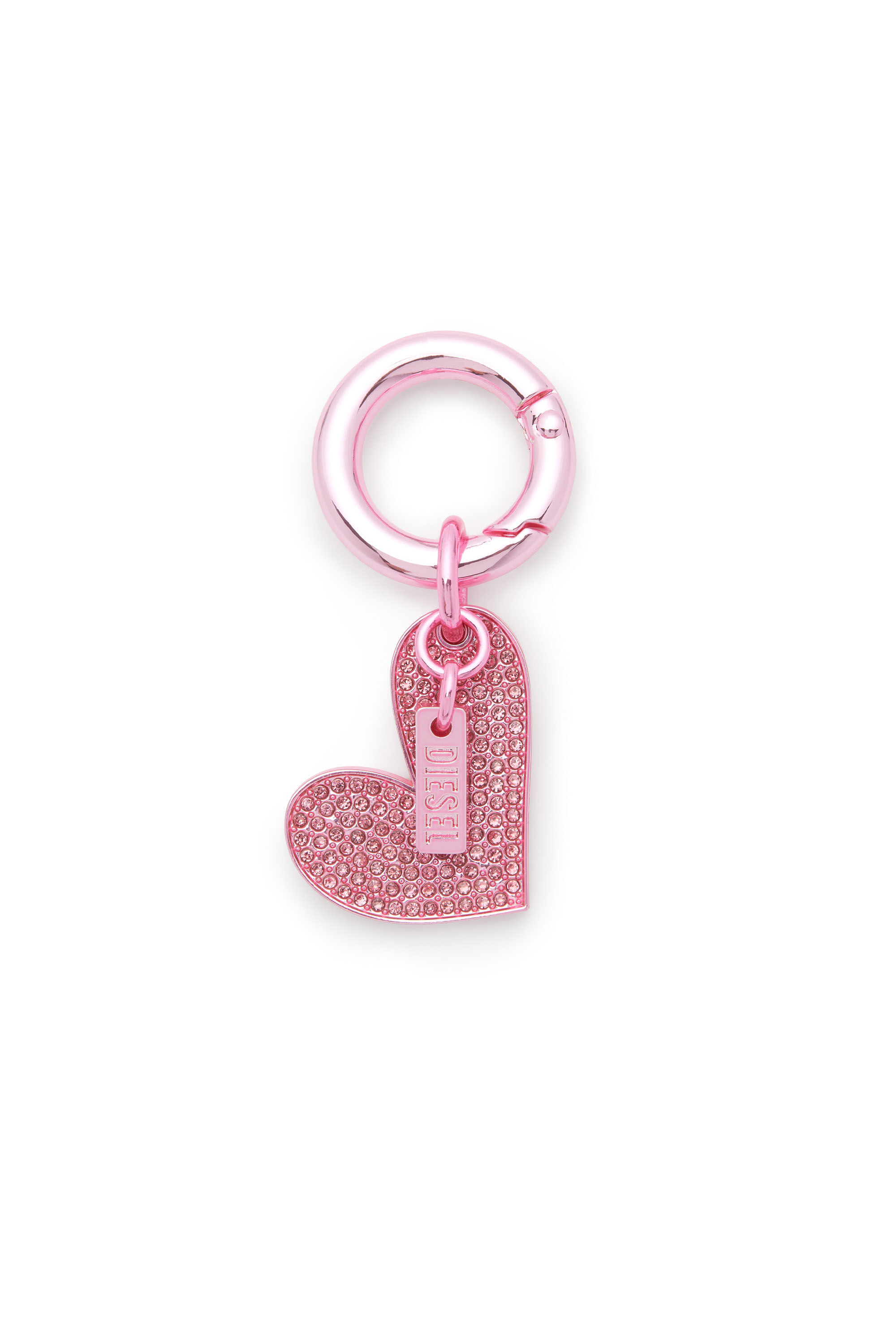Diesel - CHARM-HEART, Woman's Metal charm with heart pendant in Pink - 1