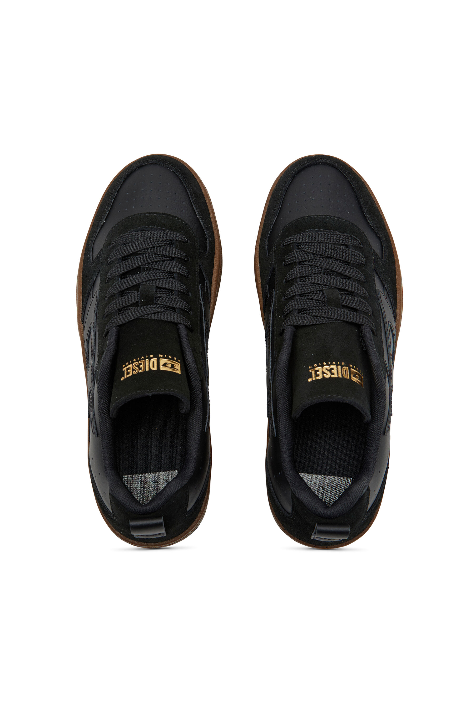 Diesel - S-UKIYO V2 LOW, Man's S-Ukiyo-Sneakers in leather and suede in Black - 4