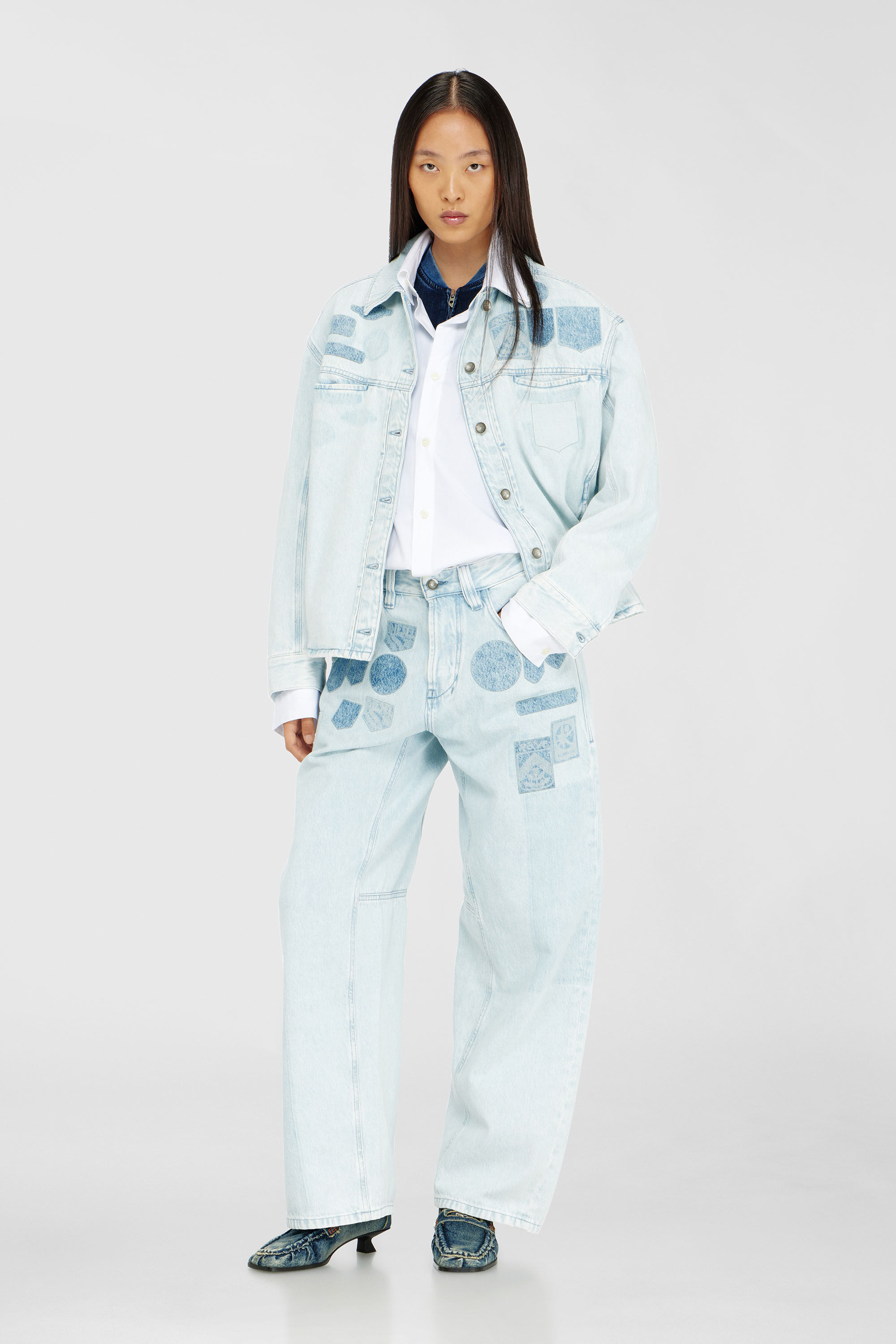 Diesel - D-RYMAVO-S, Unisex's Denim overshirt with patch effects in Light Blue - 7