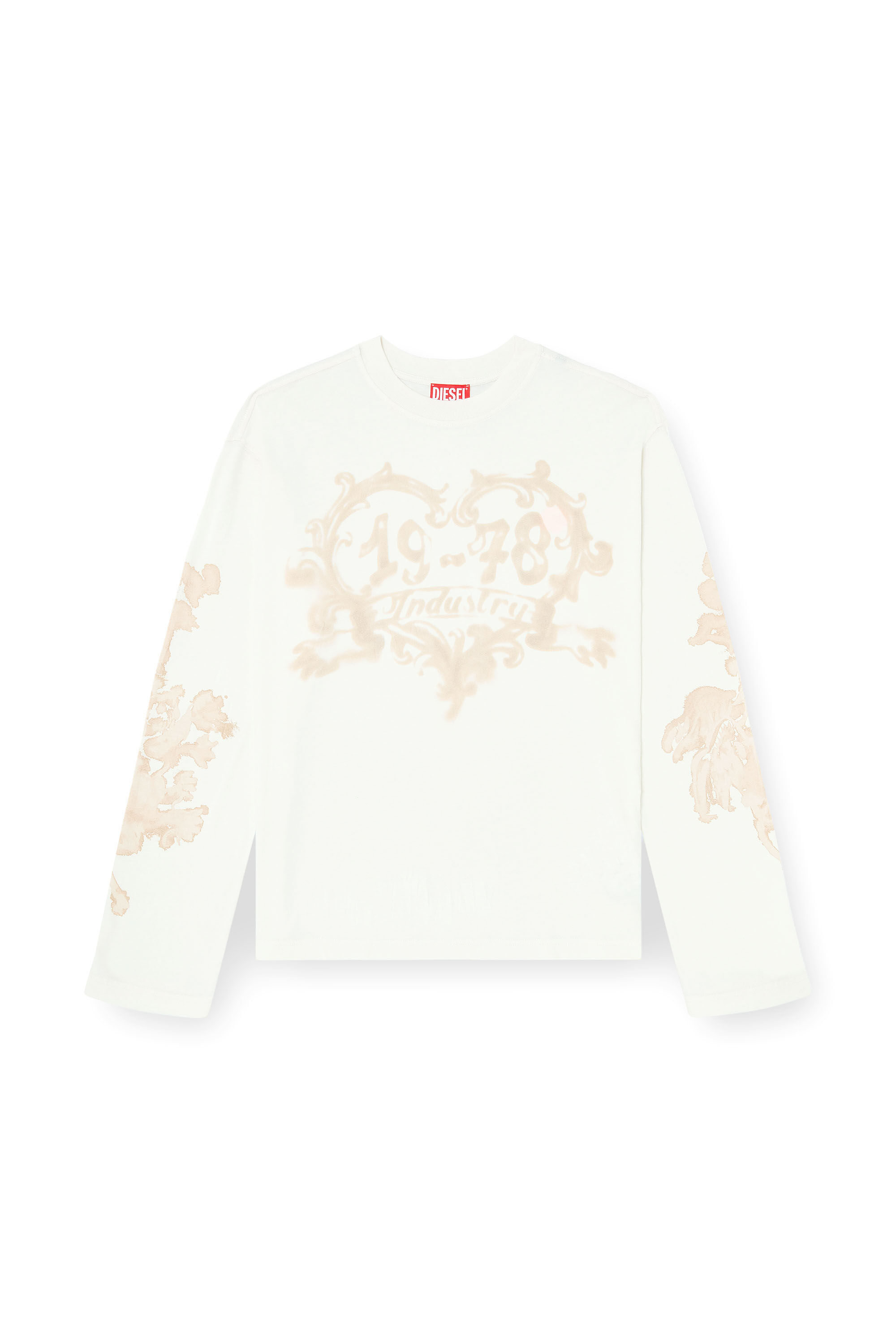 Diesel - T-HILARY-LS-AA1, Woman's Cotton long-sleeve T-shirt with graphic print in White - 2