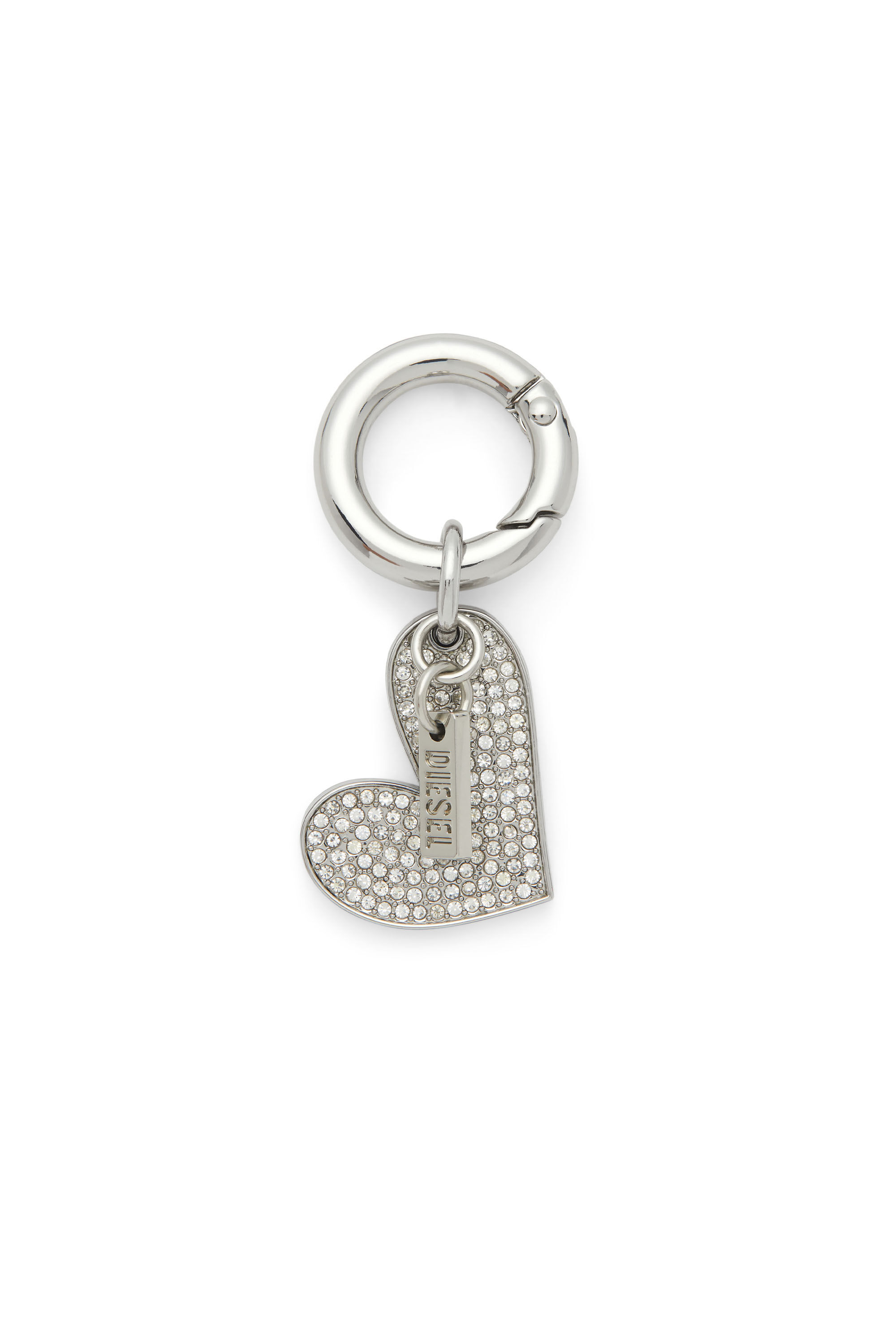 Diesel - CHARM-HEART, Woman's Metal charm with heart pendant in Silver - 1