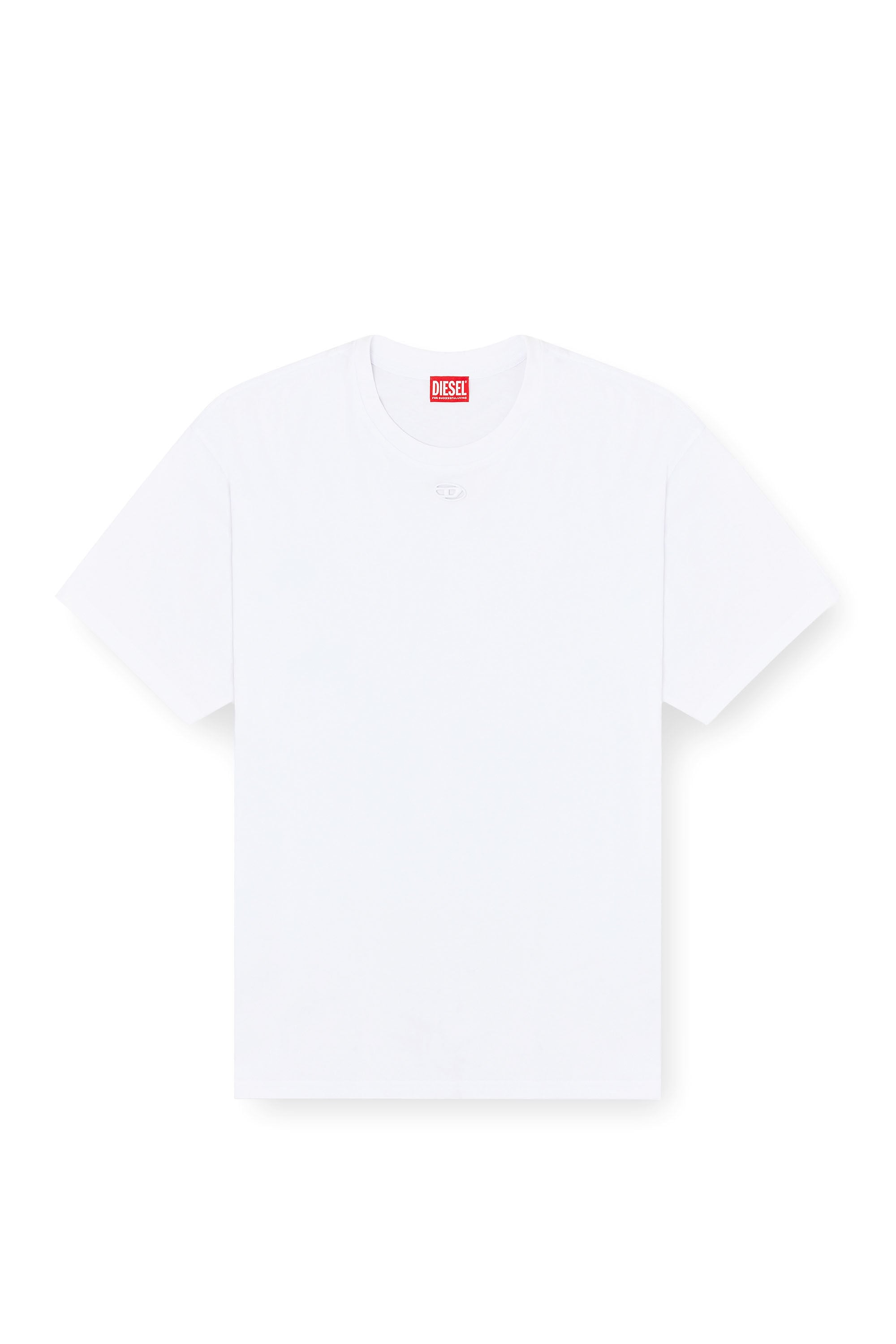 Diesel - T-BOXT-DCO, Man's Relaxed cotton T-shirt with Oval D embroidery in White - 2