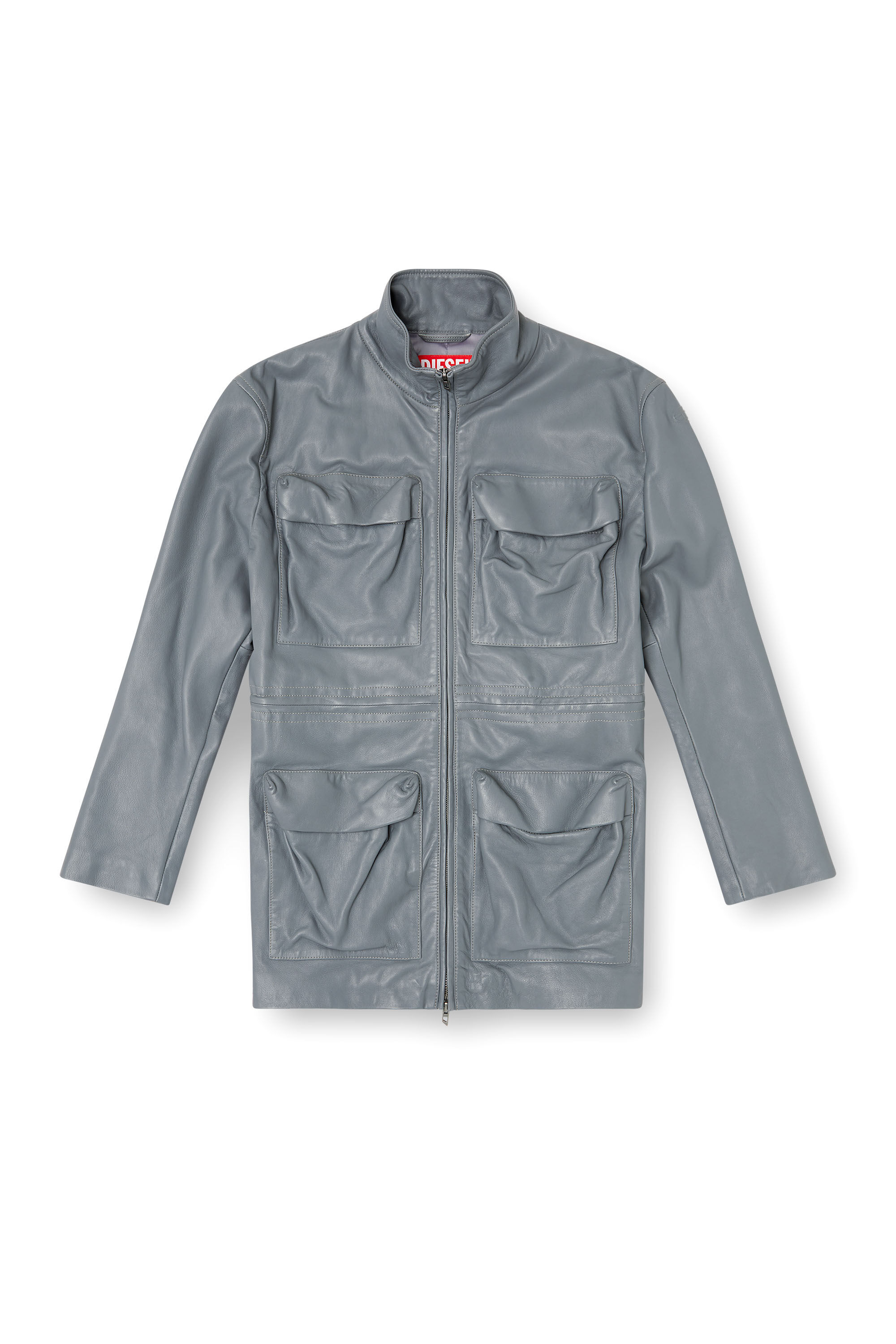 Diesel - L-WEN, Woman's Leather field jacket in Grey - 2