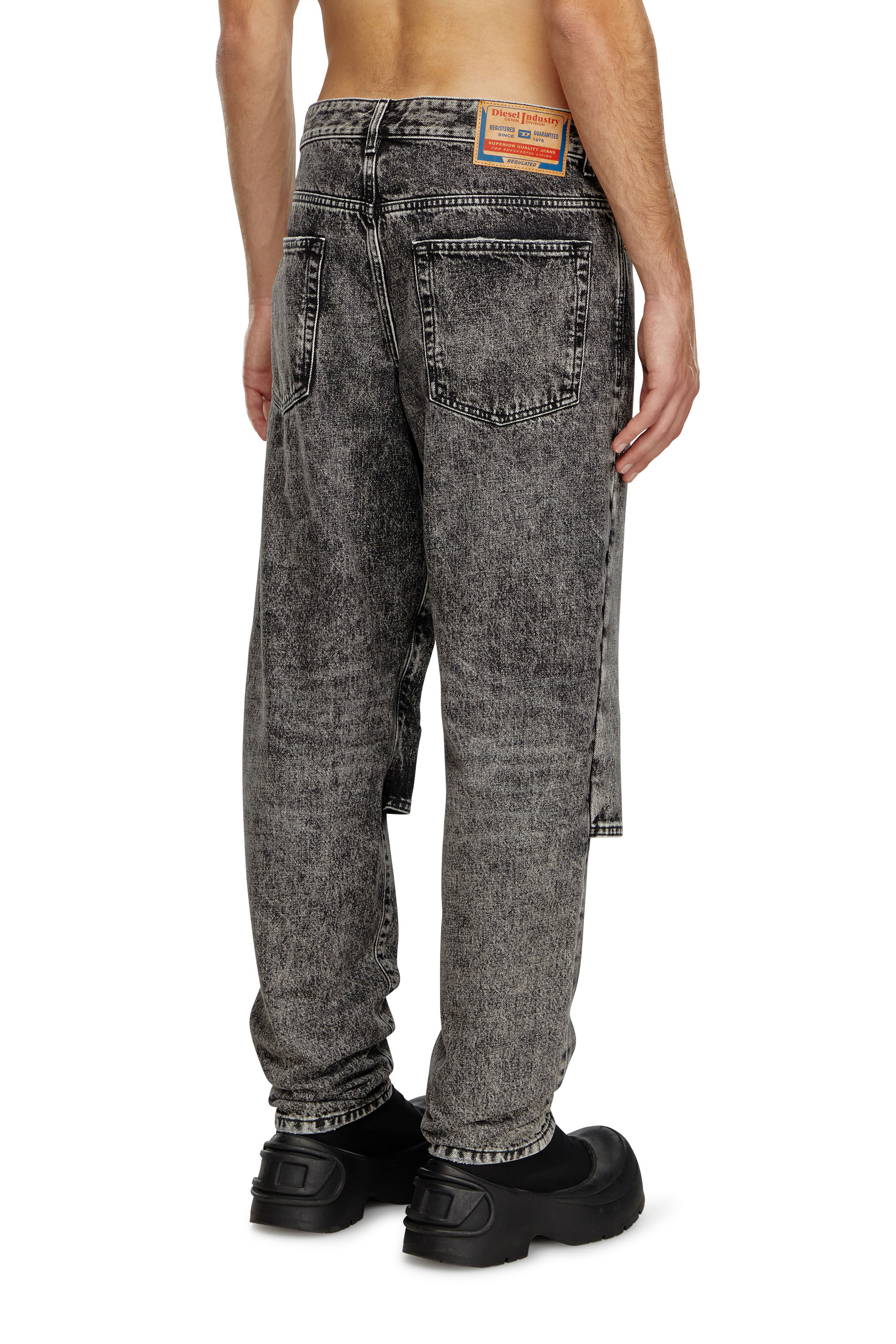 Diesel - Man Straight Jeans D-Malon 0CBDE, Black/Dark grey - Image 4