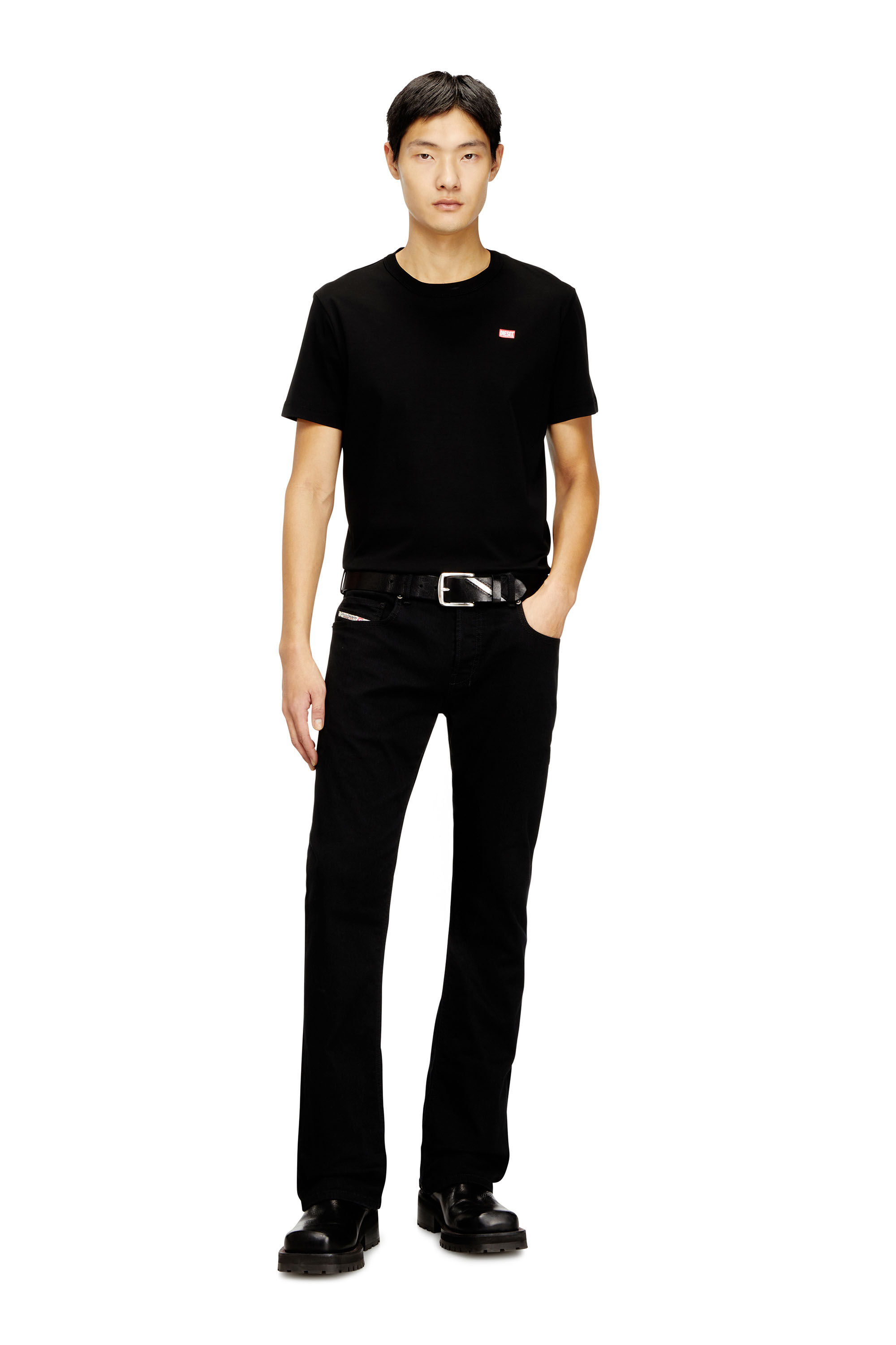 Diesel - T-MIEGOR-K77, Man's T-shirt in mercerised cotton in Black - 1