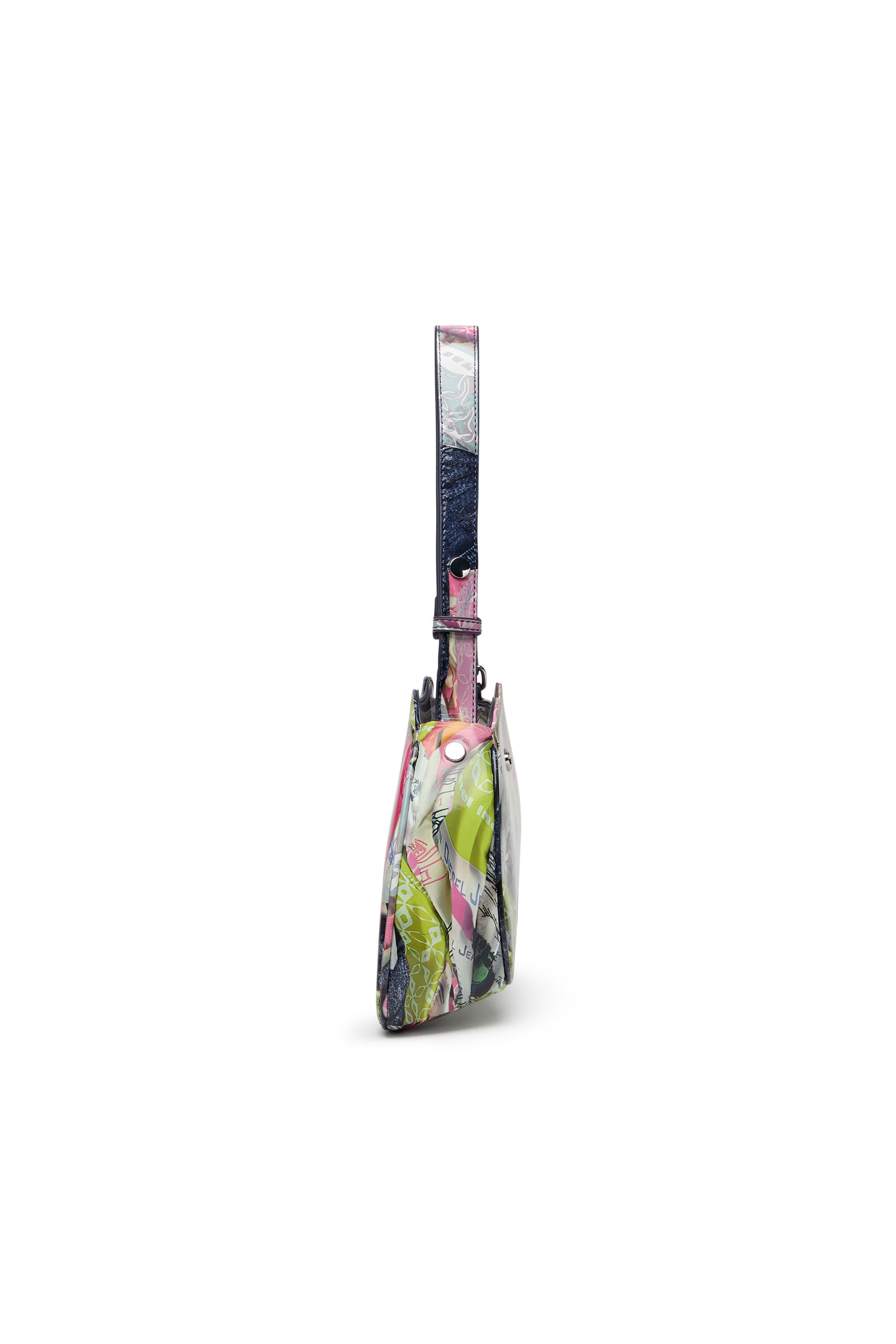 Diesel - PLAY SHOULDER, Woman's Play-Glossy shoulder bag with print in Pink/Yellow - 4
