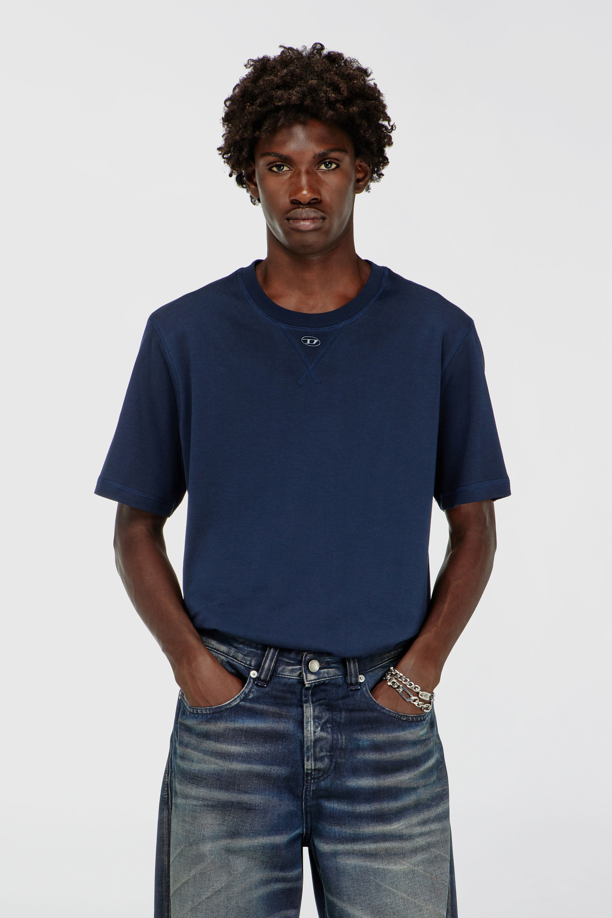 Diesel - T-MADJUST-TR, Man's Regular T-shirt with crew neck and Oval D in null - 2