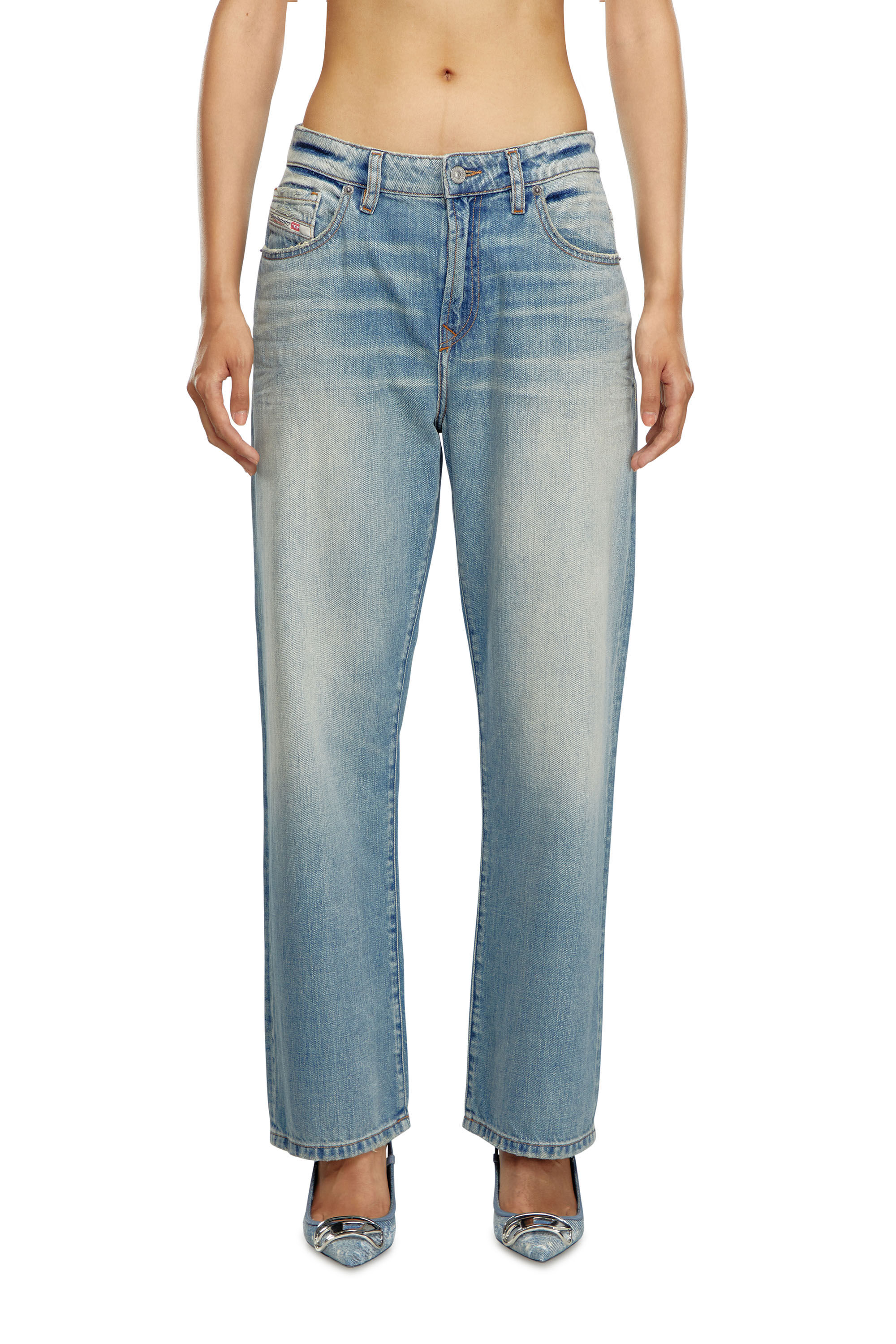 Diesel - Woman Straight Jeans 1999 D-Reggy 0GRDN, Light Blue - Image 3