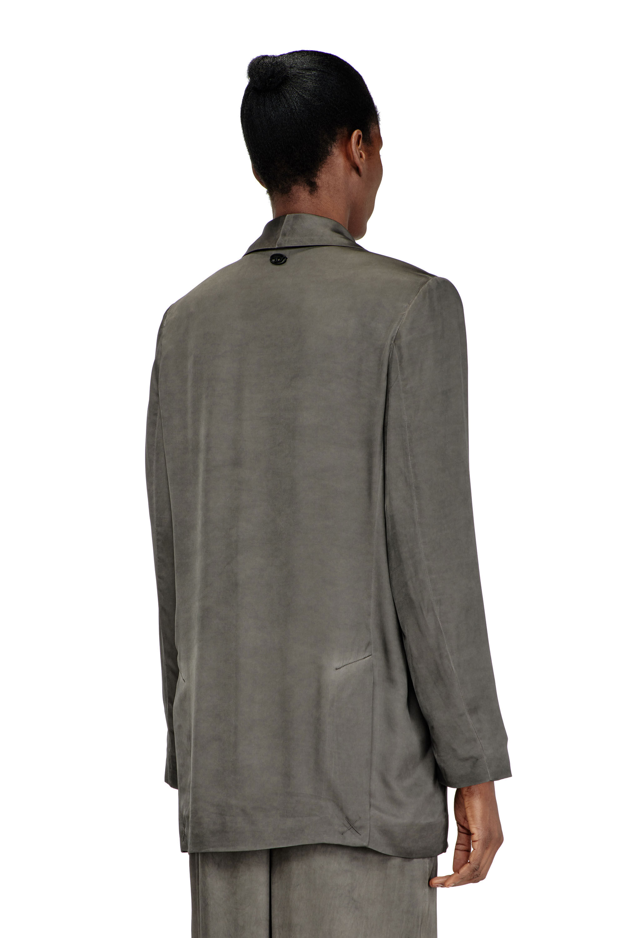 Diesel - G-AVINA-S1, Woman's Blazer in treated fluid viscose in Dark grey - 4