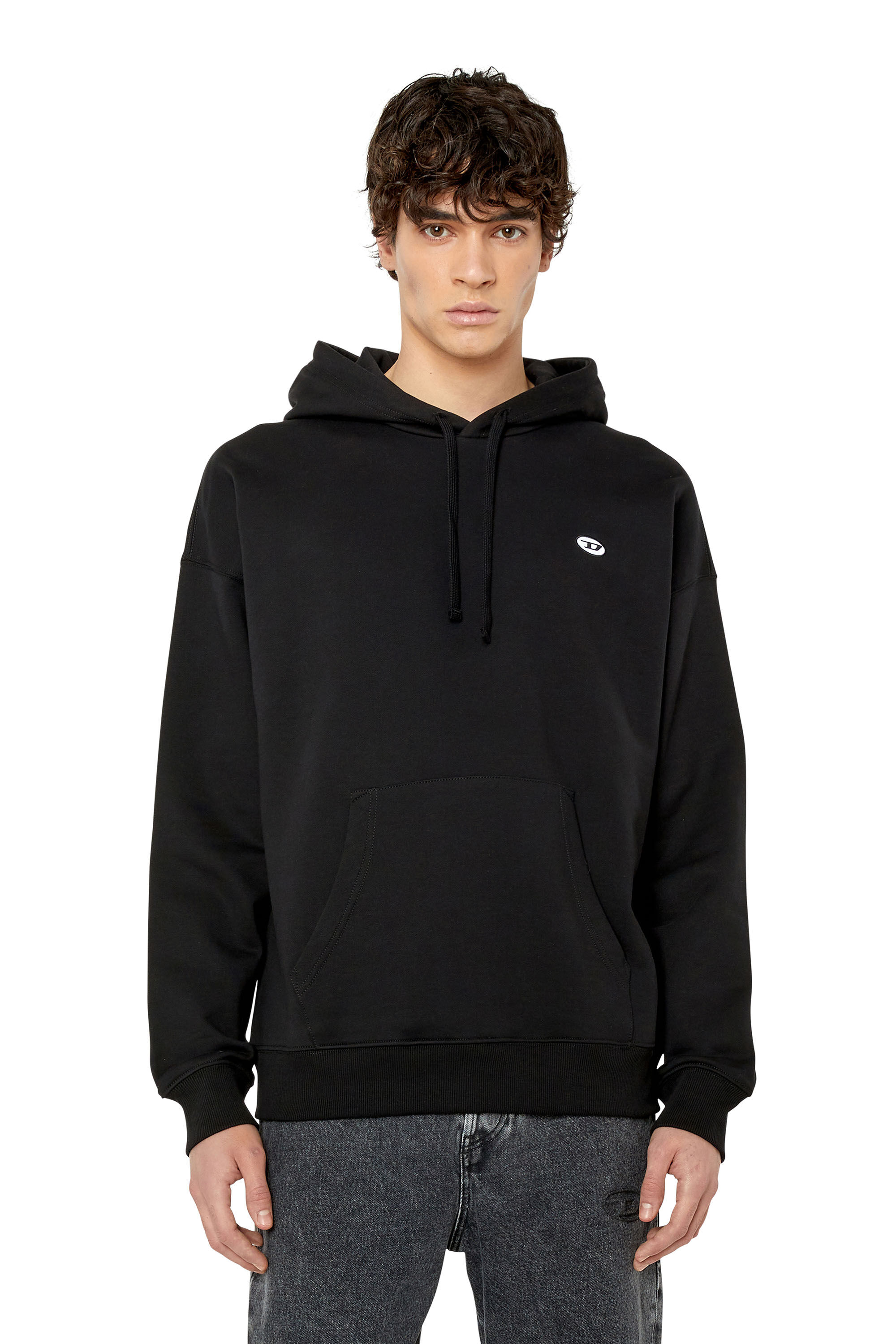 Diesel - S-ROB-HOOD-DOVAL-PJ, Man's Hoodie with oval D patch in Black - 3